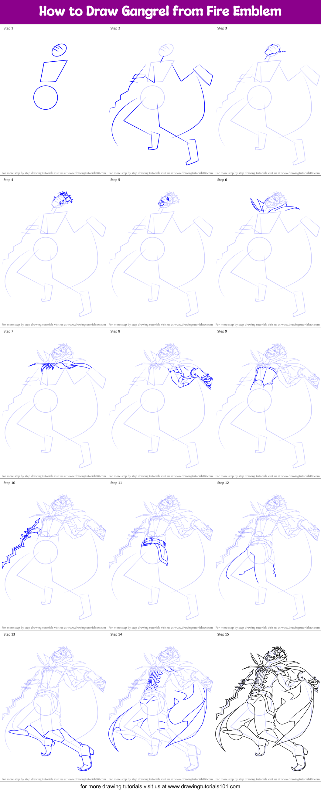 How to Draw Gangrel from Fire Emblem Printable Step by Step