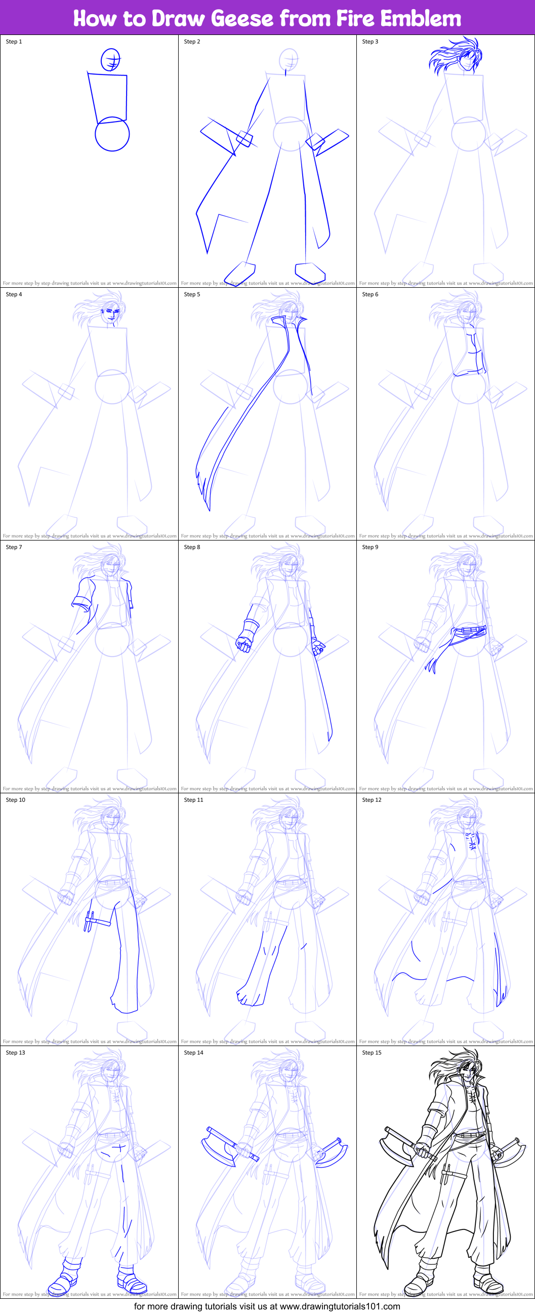 How to Draw Geese from Fire Emblem Printable Step by Step
