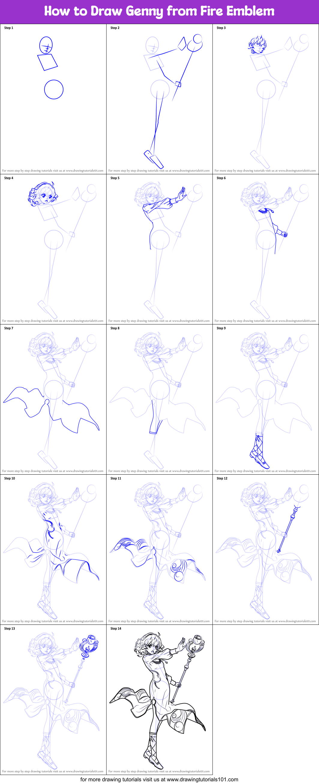 How to Draw Genny from Fire Emblem Printable Step by Step