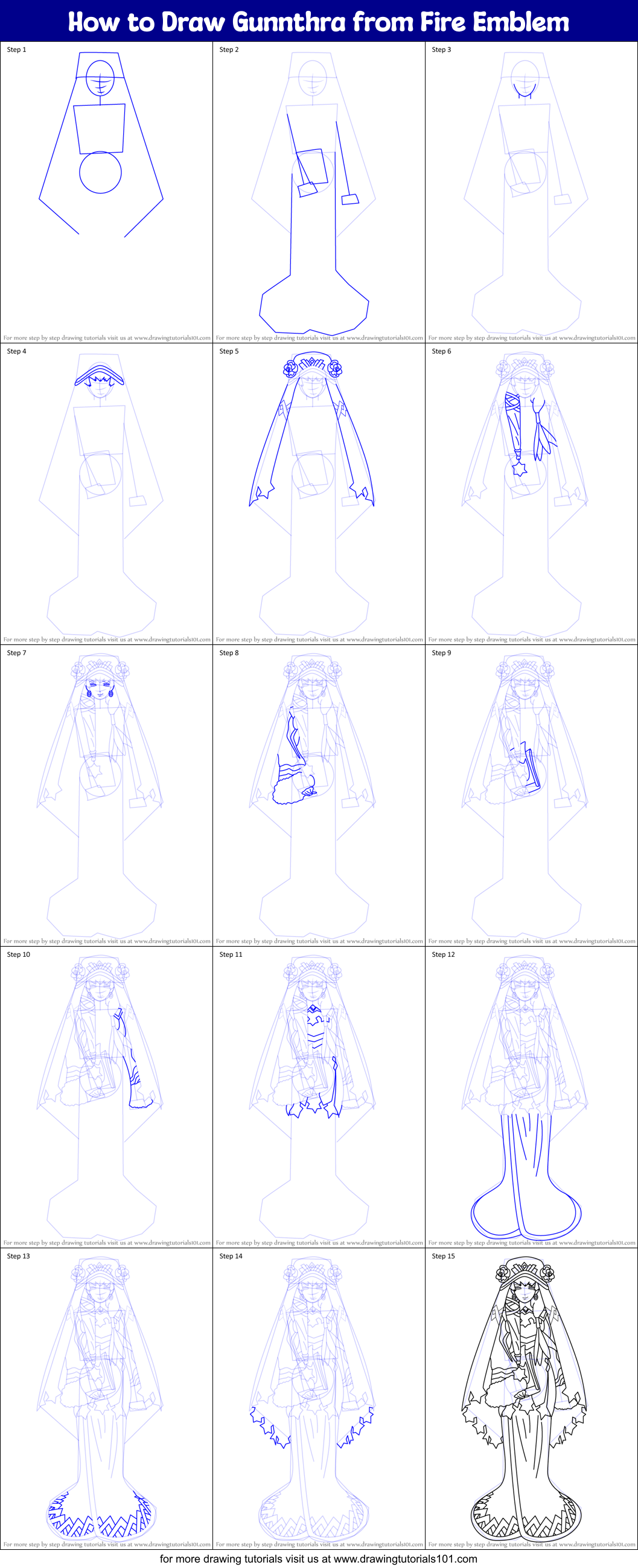 How to Draw Gunnthra from Fire Emblem Printable Step by Step