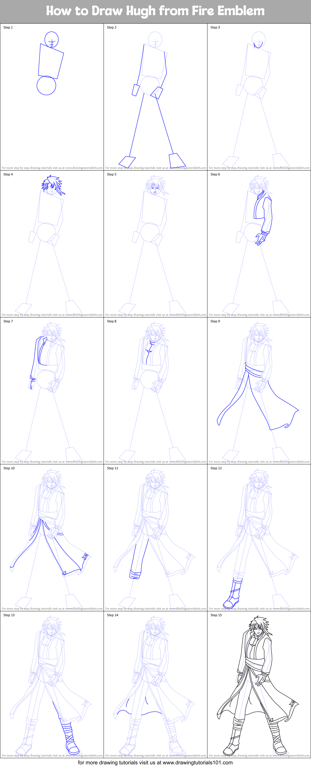 How to Draw Hugh from Fire Emblem Printable Step by Step