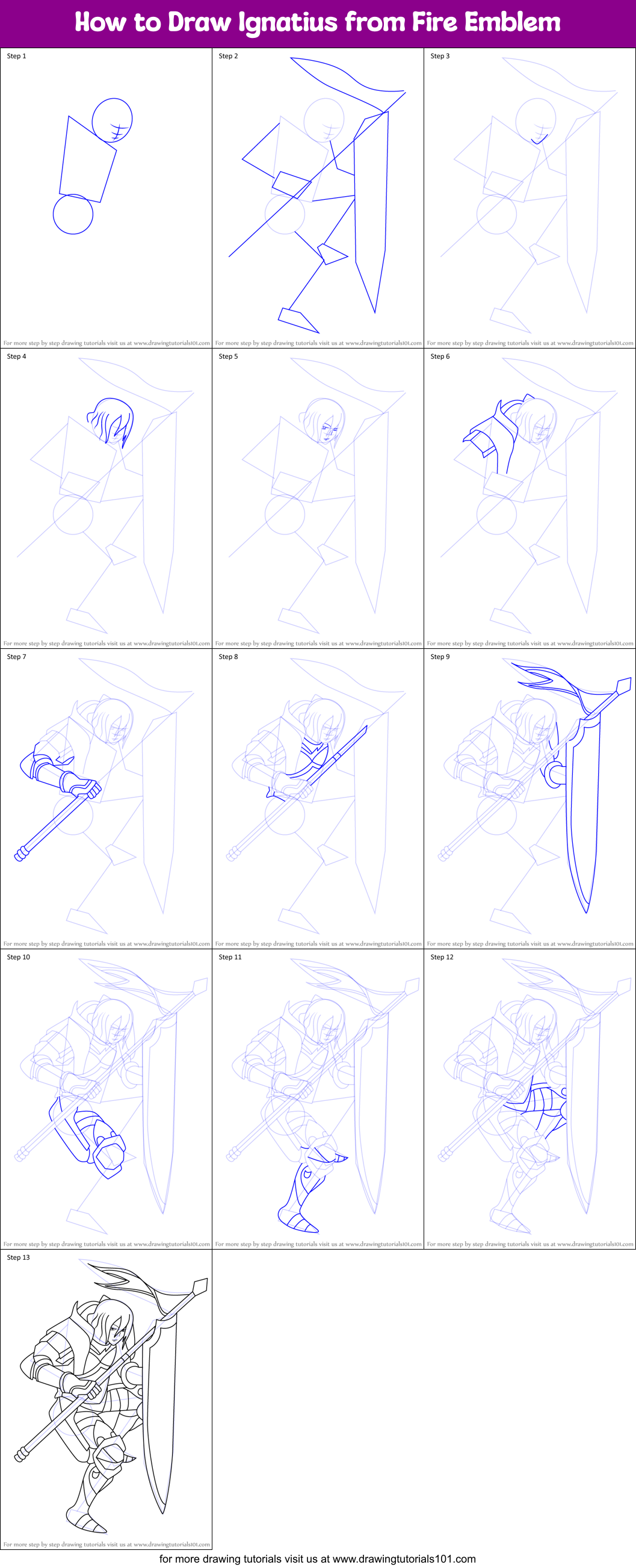 How to Draw Ignatius from Fire Emblem Printable Step by Step