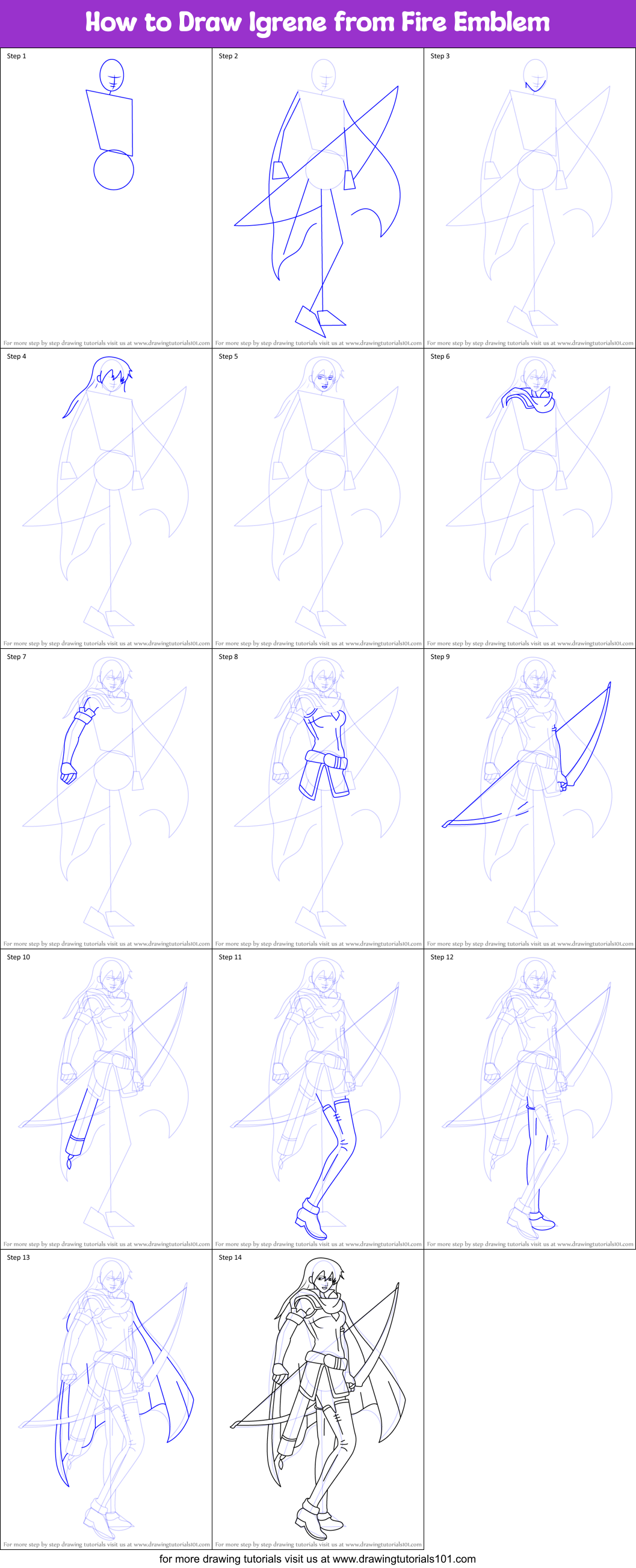 How to Draw Igrene from Fire Emblem Printable Step by Step