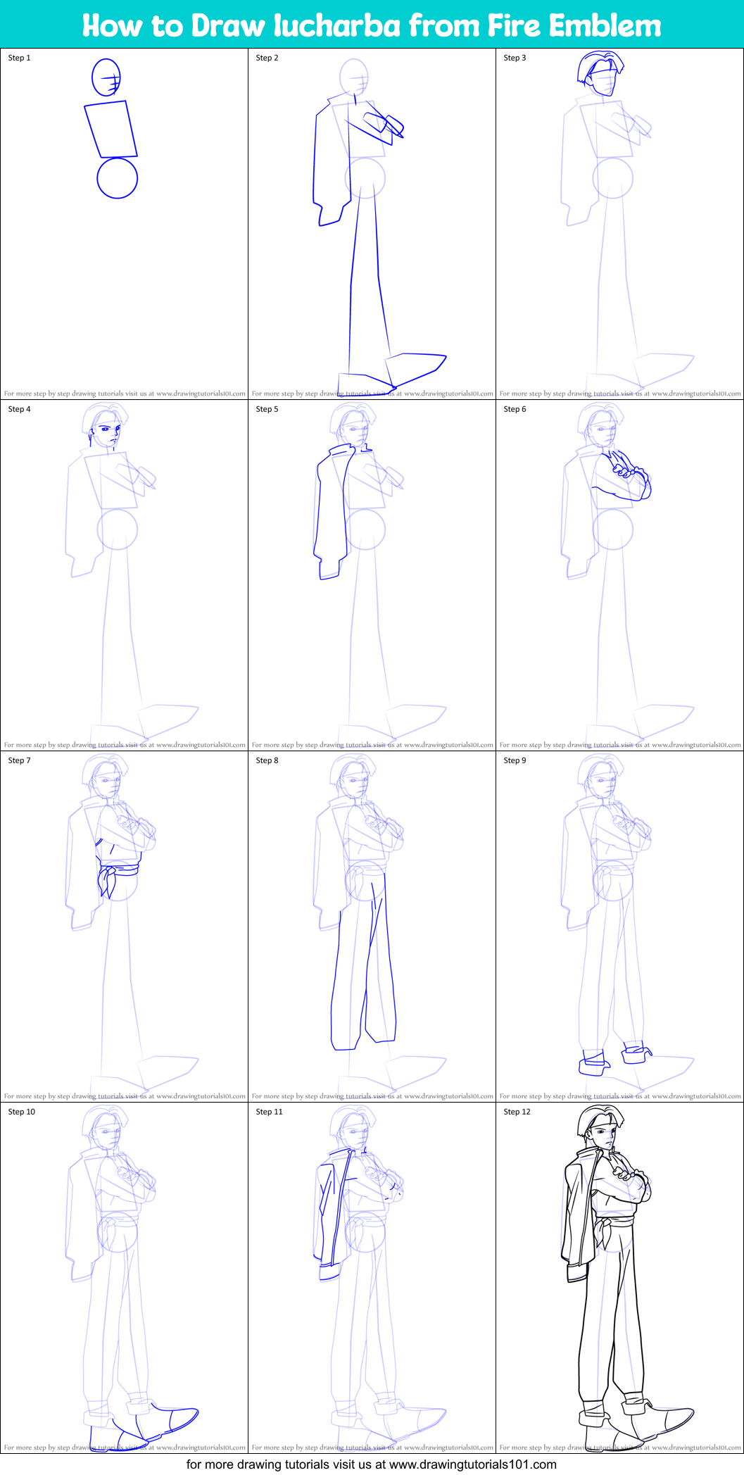 How to Draw Iucharba from Fire Emblem Printable Step by Step