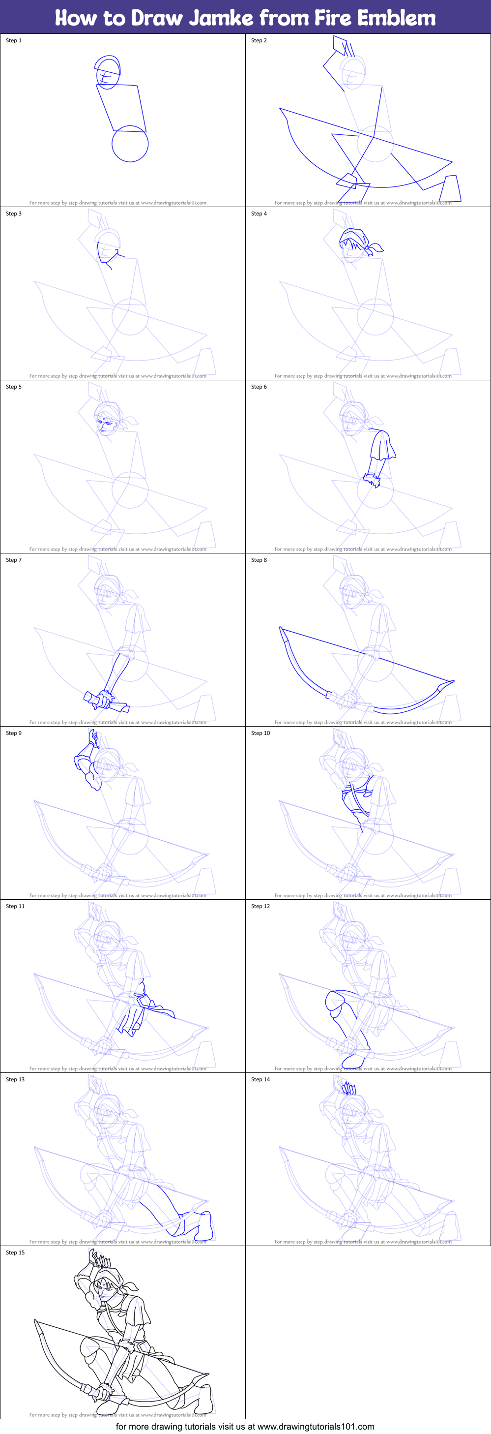 How to Draw Jamke from Fire Emblem Printable Step by Step