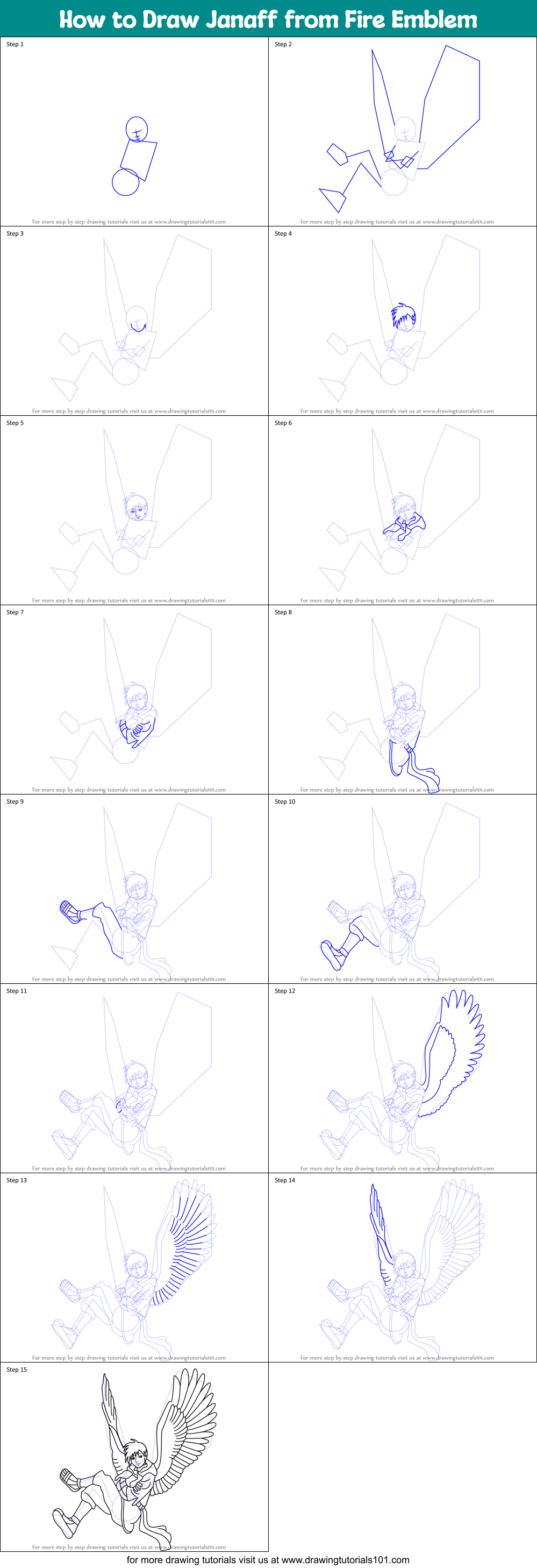 How to Draw Janaff from Fire Emblem Printable Step by Step