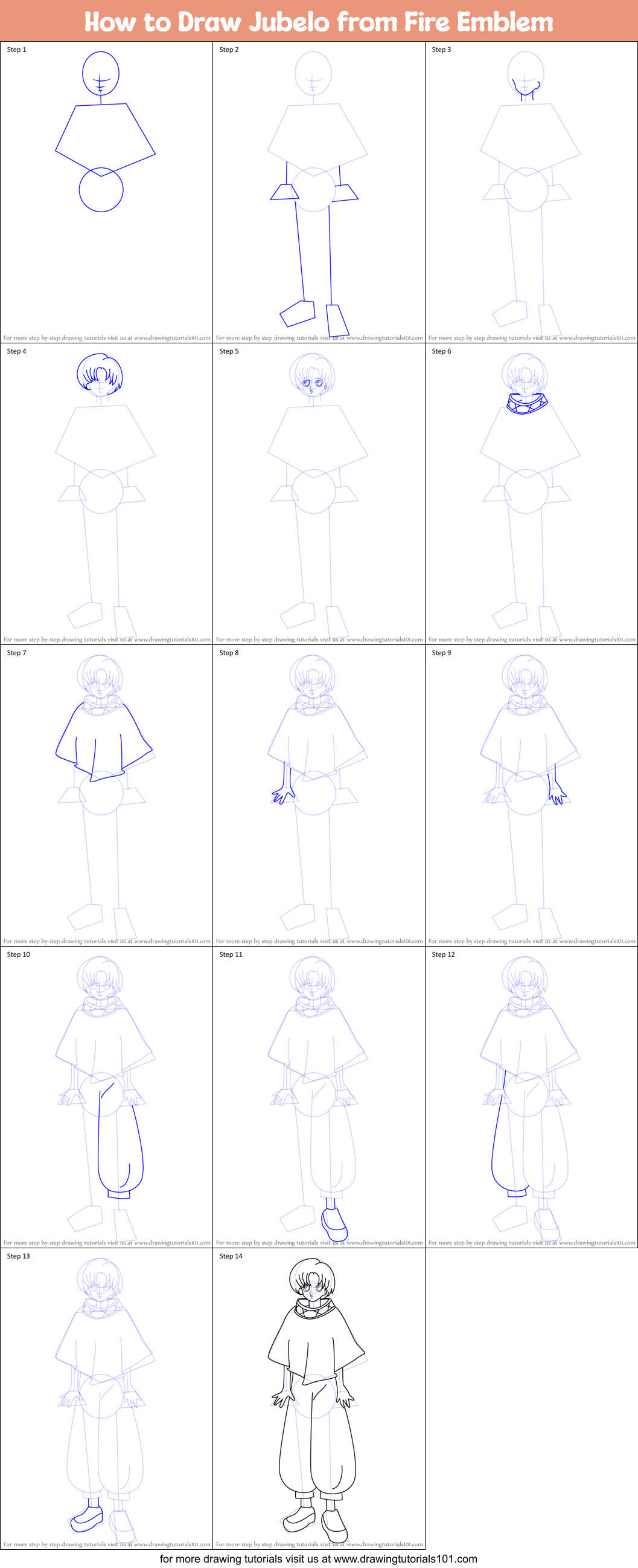 How to Draw Jubelo from Fire Emblem Printable Step by Step