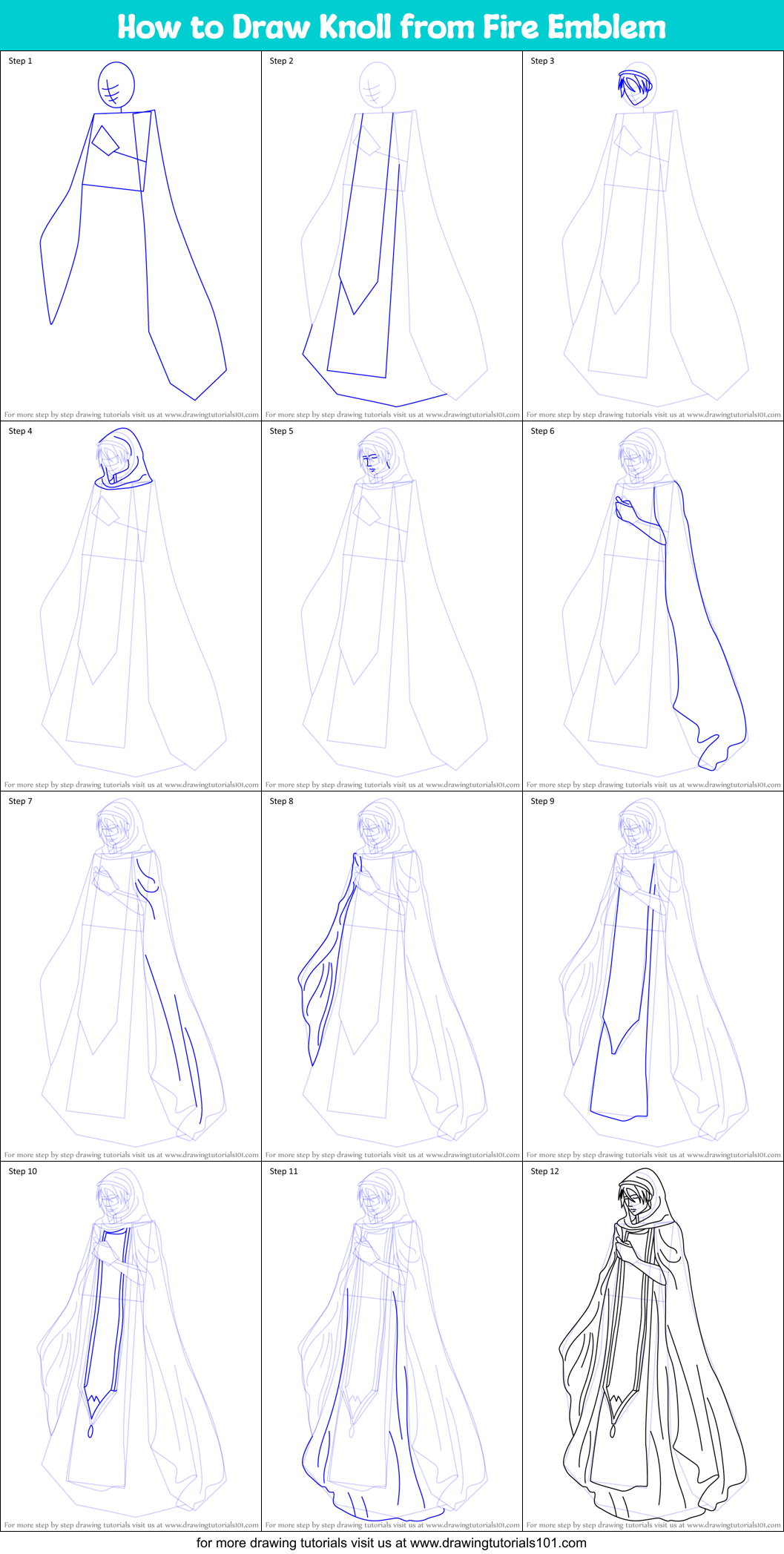 How to Draw Knoll from Fire Emblem Printable Step by Step