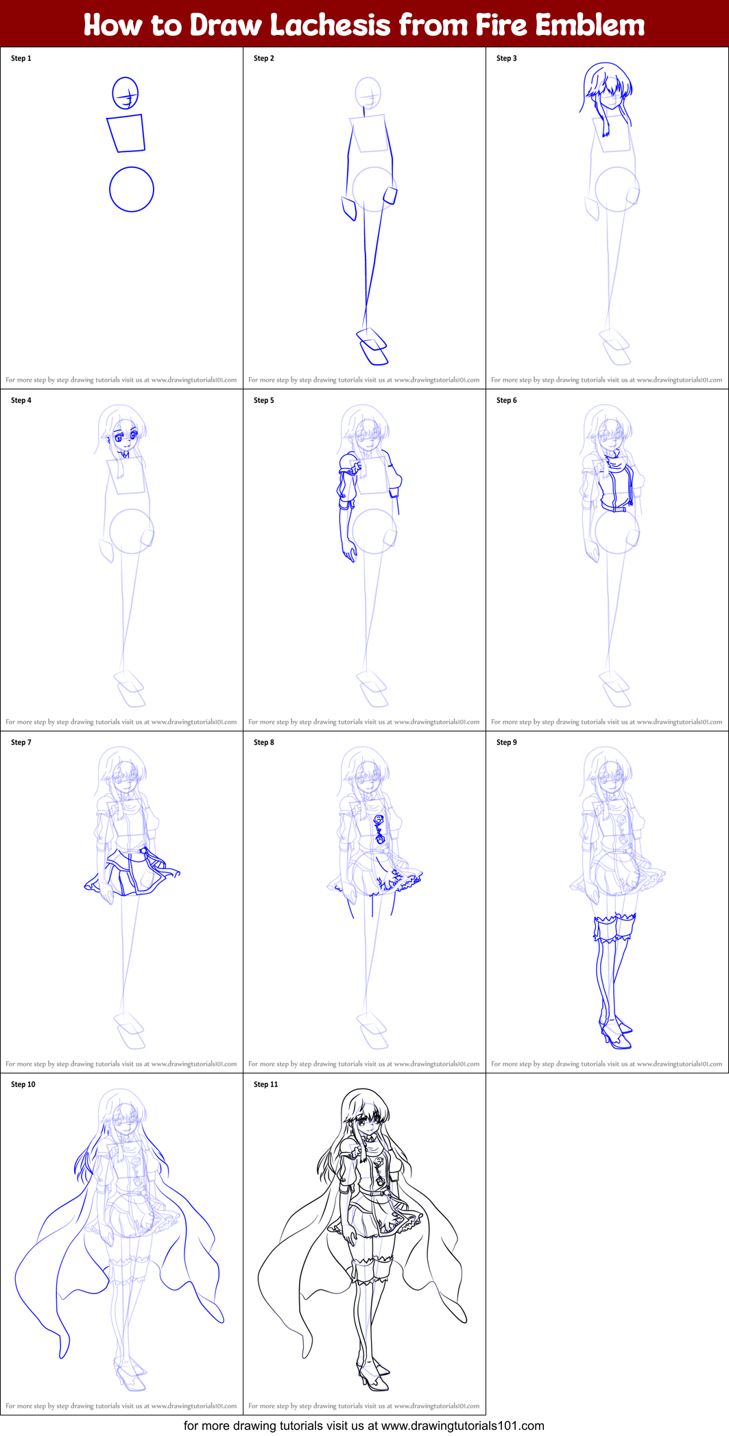 How to Draw Lachesis from Fire Emblem Printable Step by Step