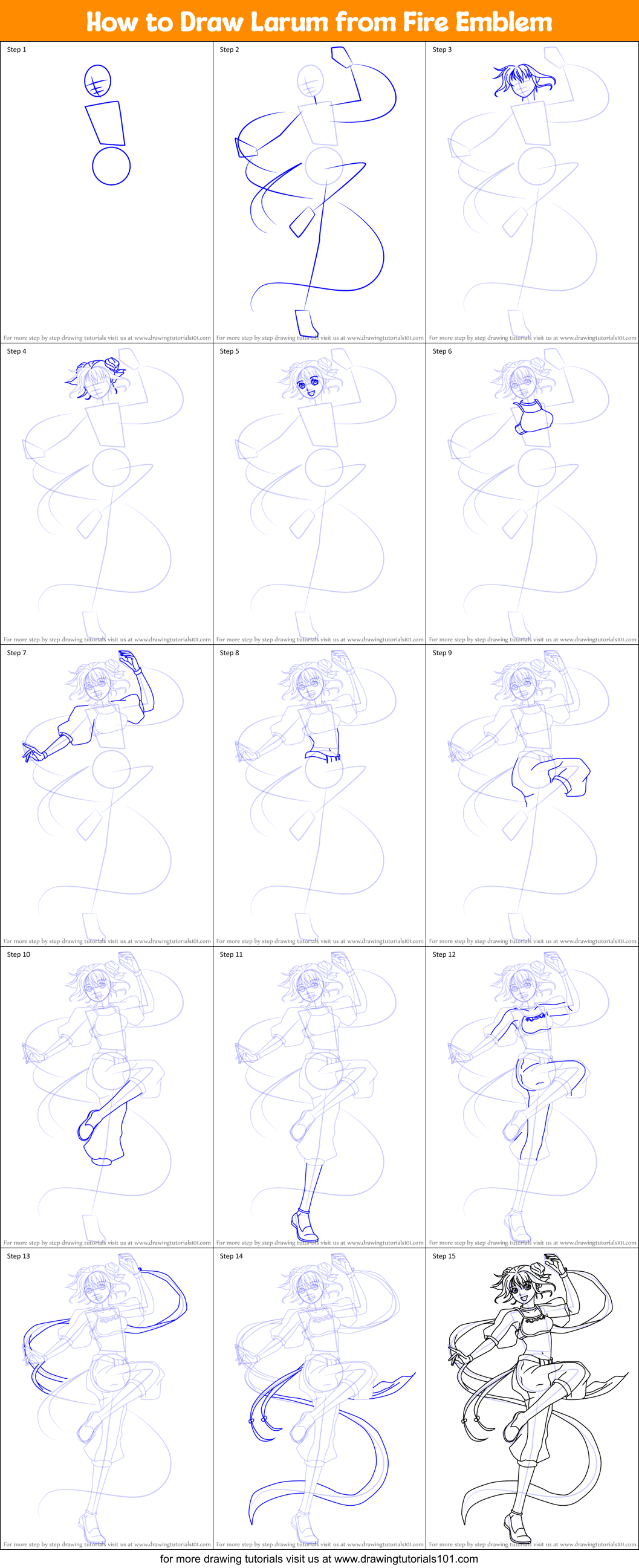 How to Draw Larum from Fire Emblem Printable Step by Step