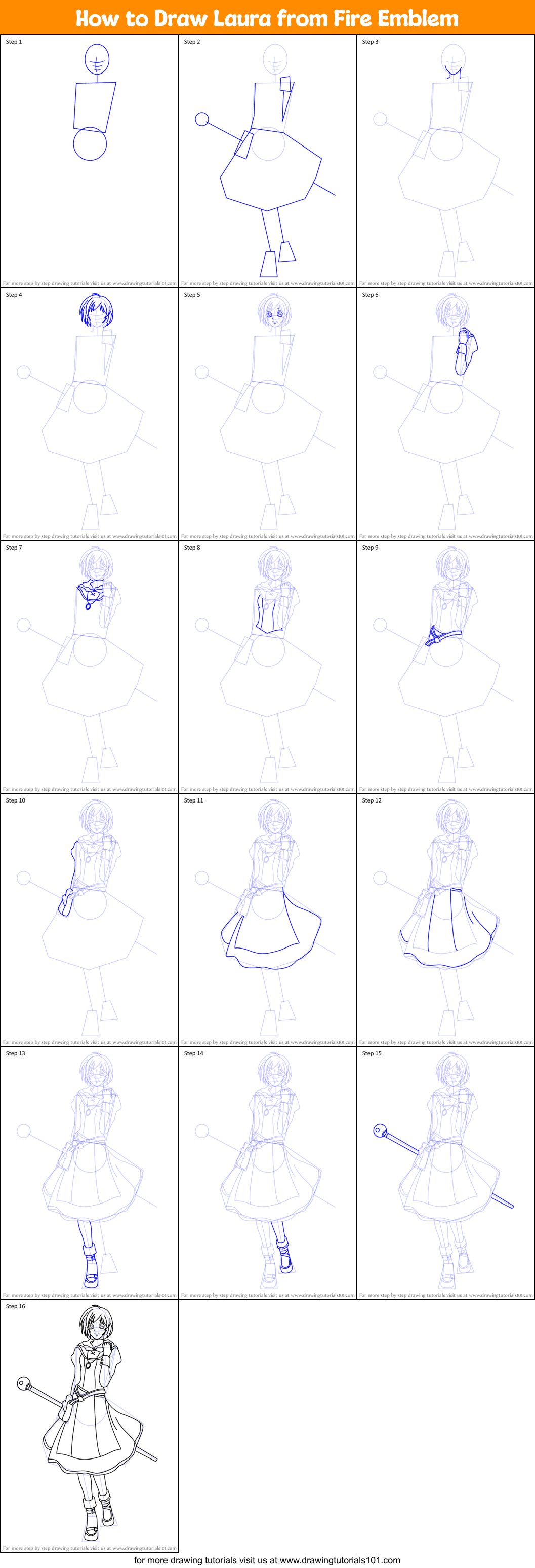 How to Draw Laura from Fire Emblem Printable Step by Step