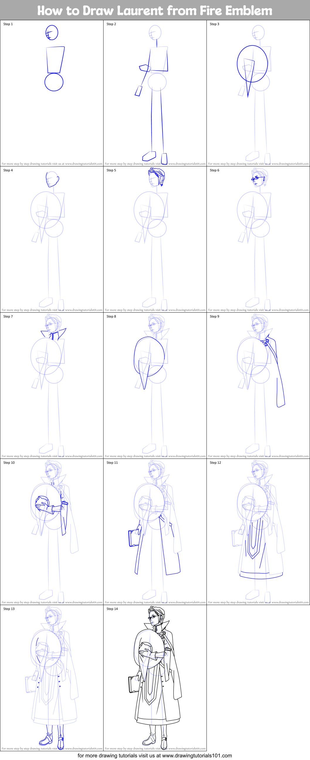 How to Draw Laurent from Fire Emblem Printable Step by Step