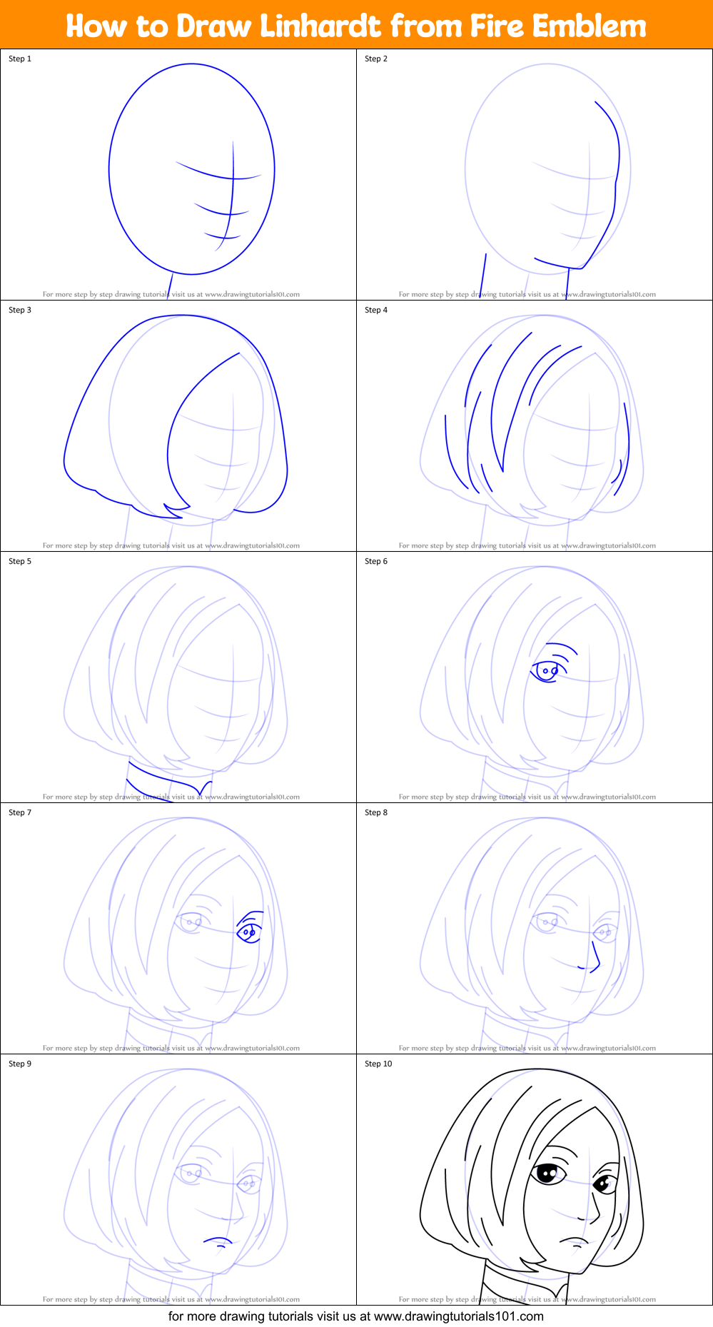 How to Draw Linhardt from Fire Emblem Printable Step by Step