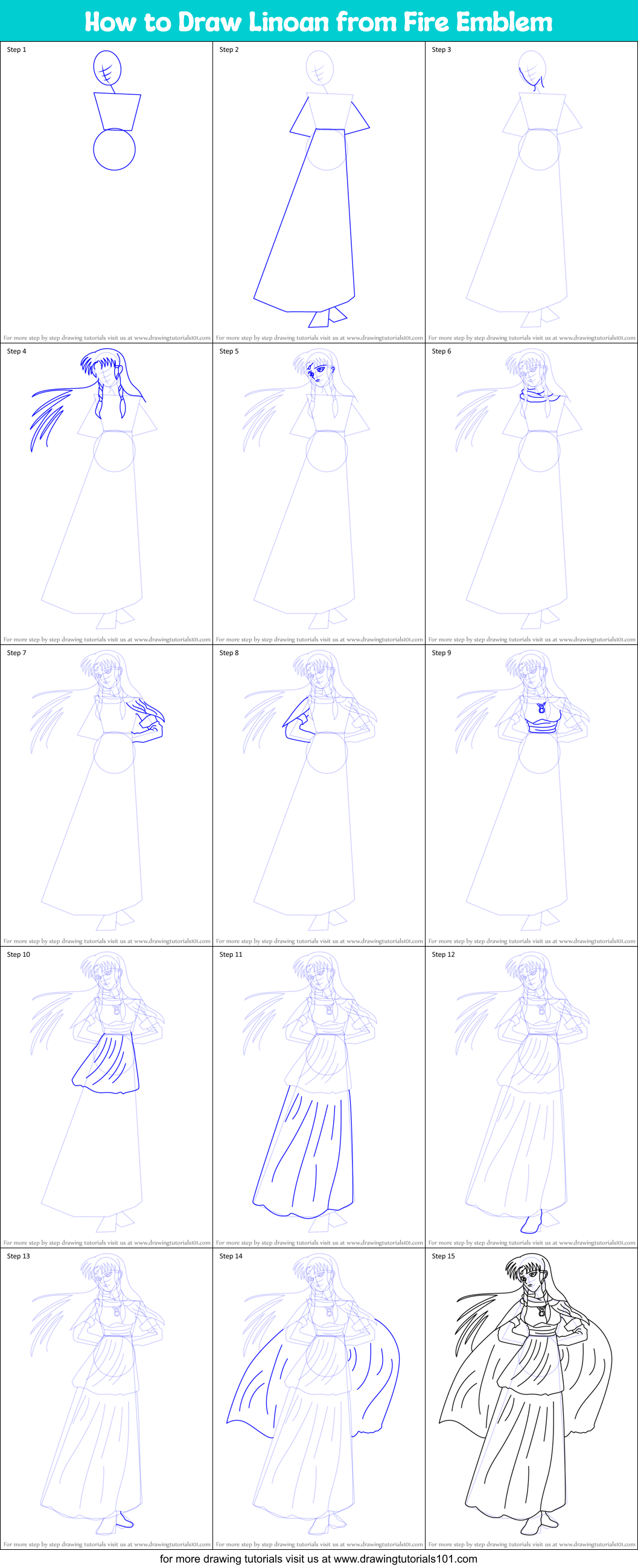 How to Draw Linoan from Fire Emblem Printable Step by Step