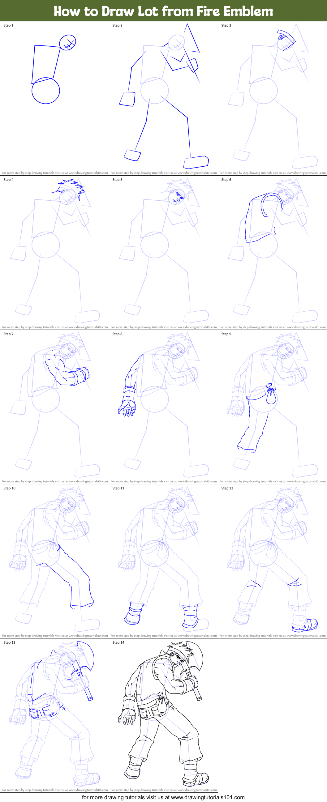 How to Draw Lot from Fire Emblem Printable Step by Step