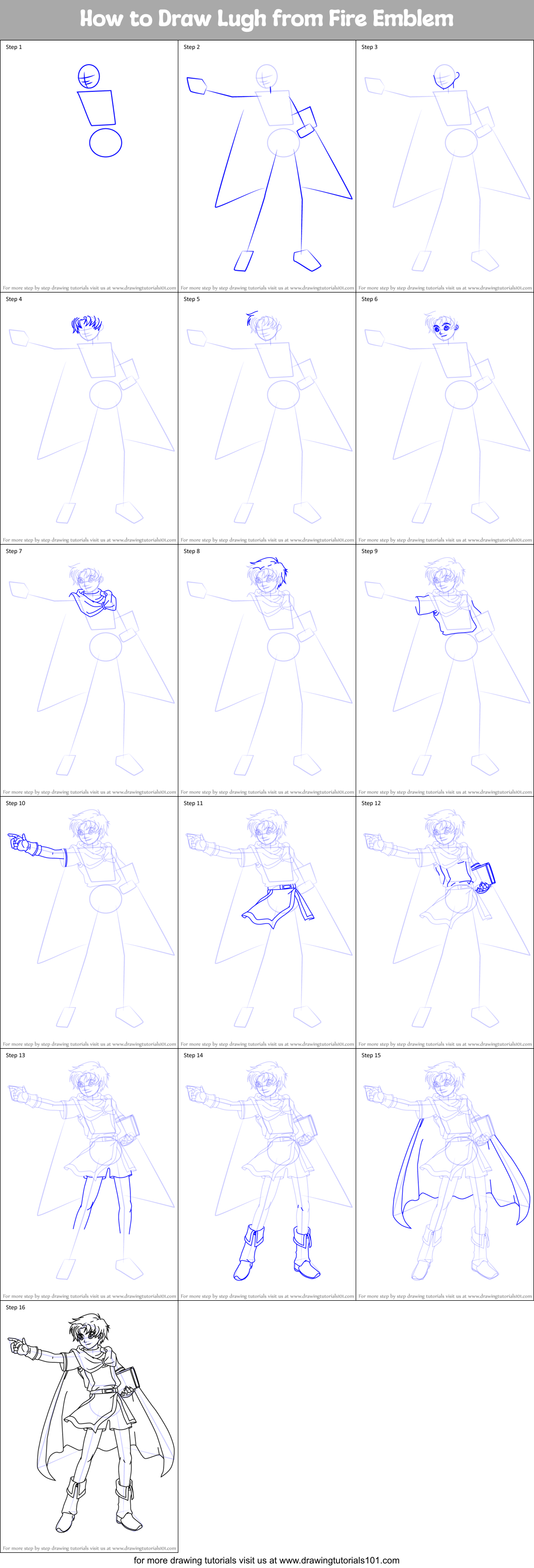How to Draw Lugh from Fire Emblem Printable Step by Step