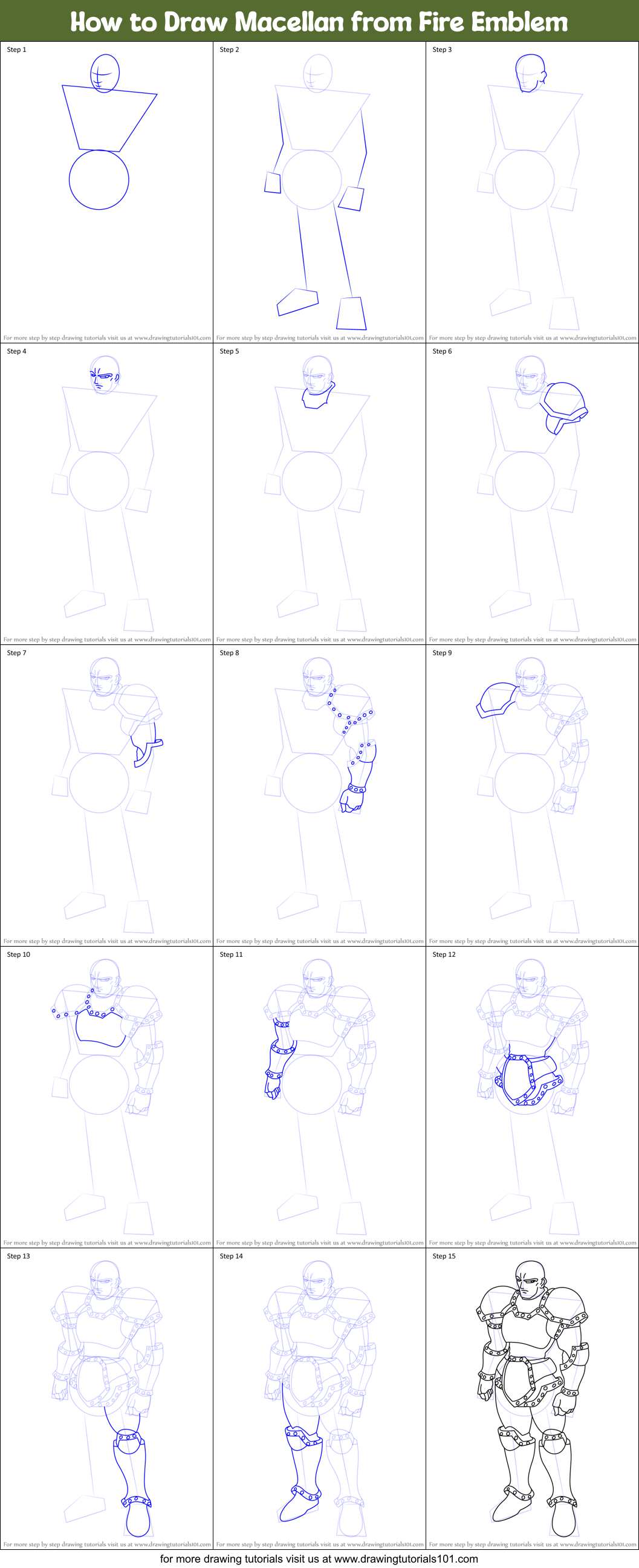 How to Draw Macellan from Fire Emblem printable step by step drawing ...