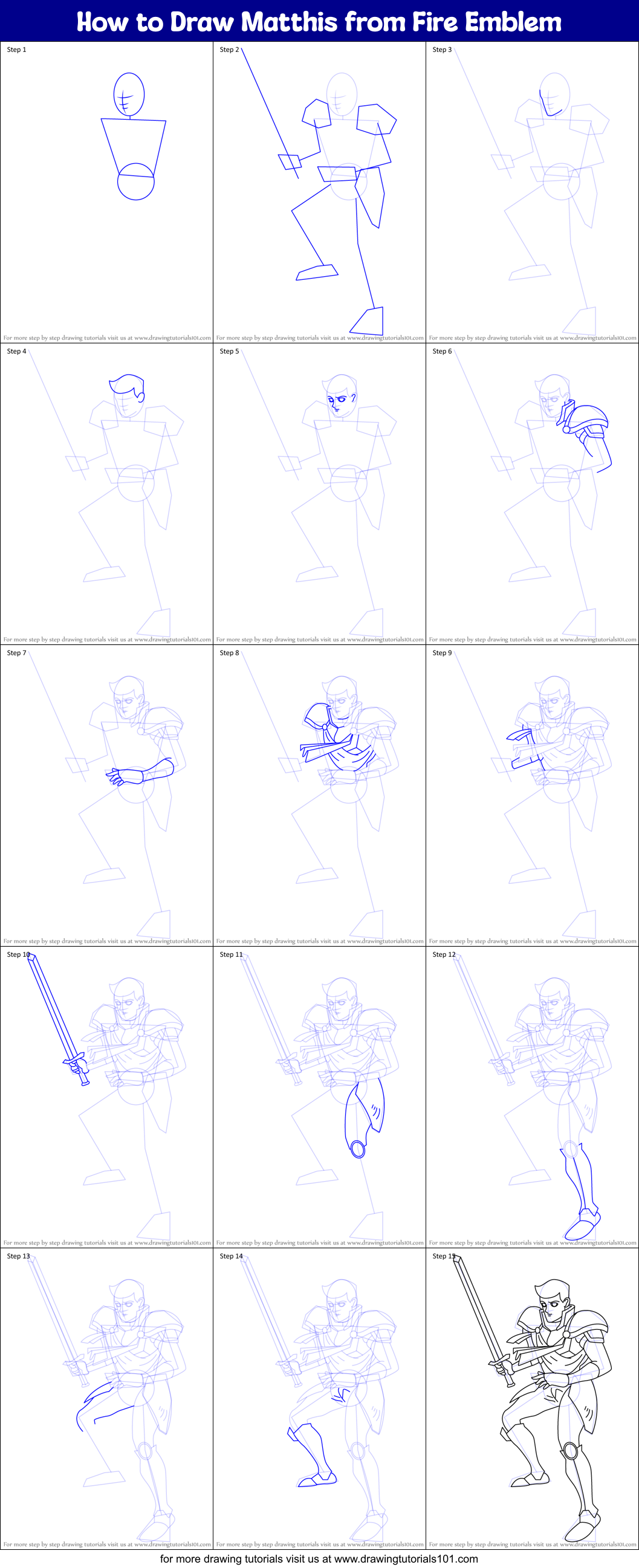 How to Draw Matthis from Fire Emblem Printable Step by Step