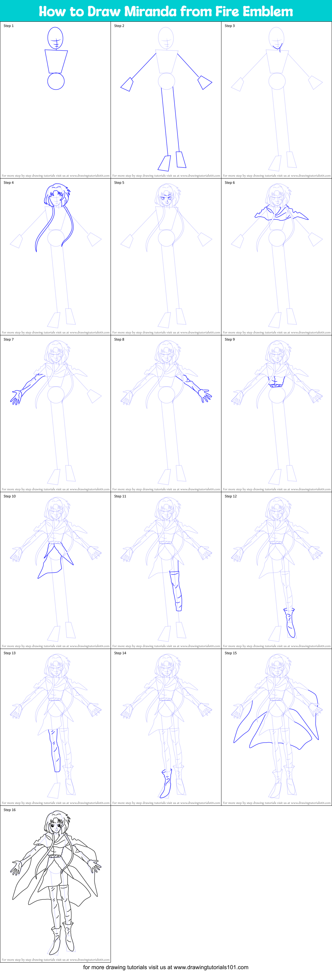 How to Draw Miranda from Fire Emblem Printable Step by Step
