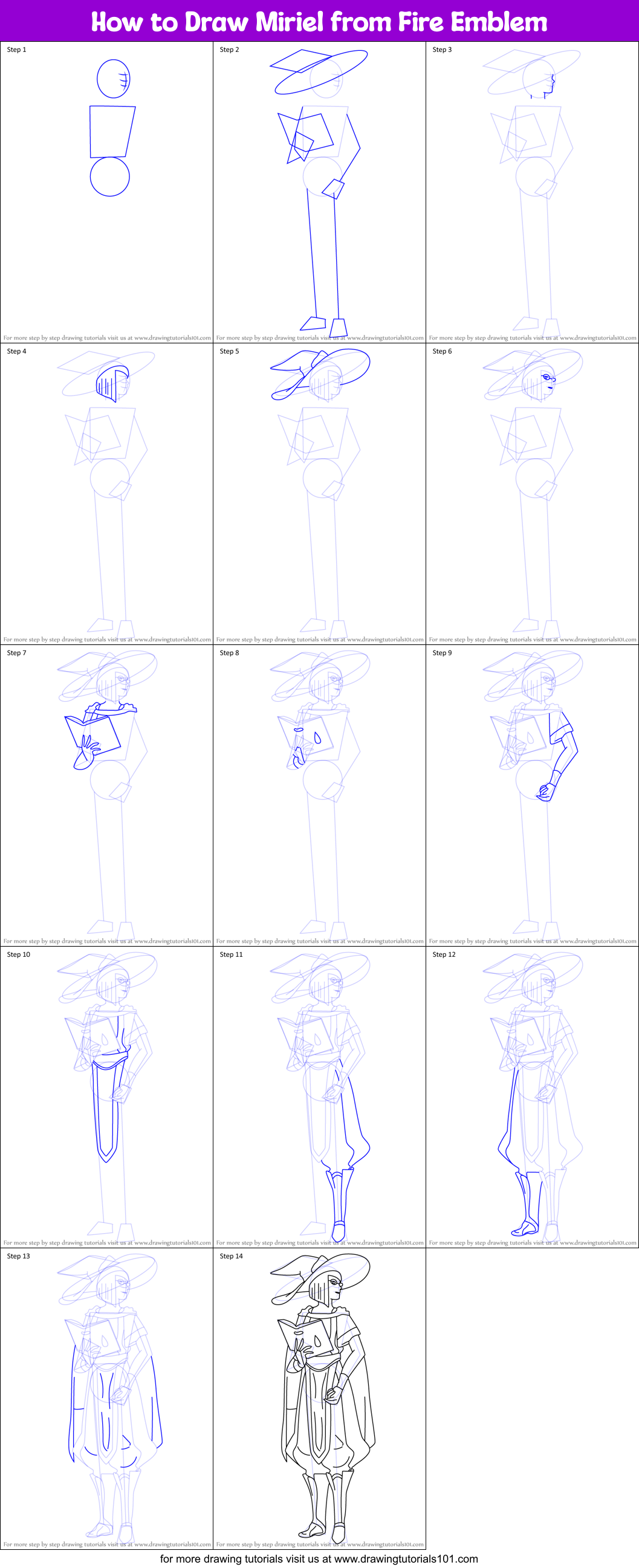 How to Draw Miriel from Fire Emblem Printable Step by Step