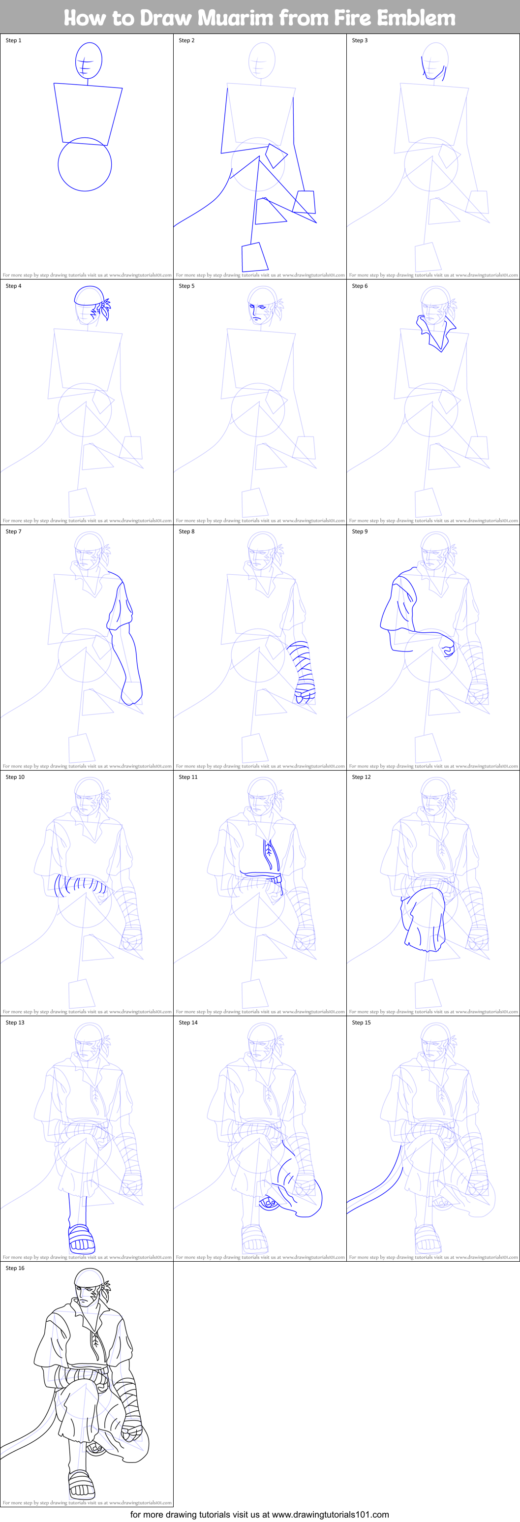 How to Draw Muarim from Fire Emblem Printable Step by Step