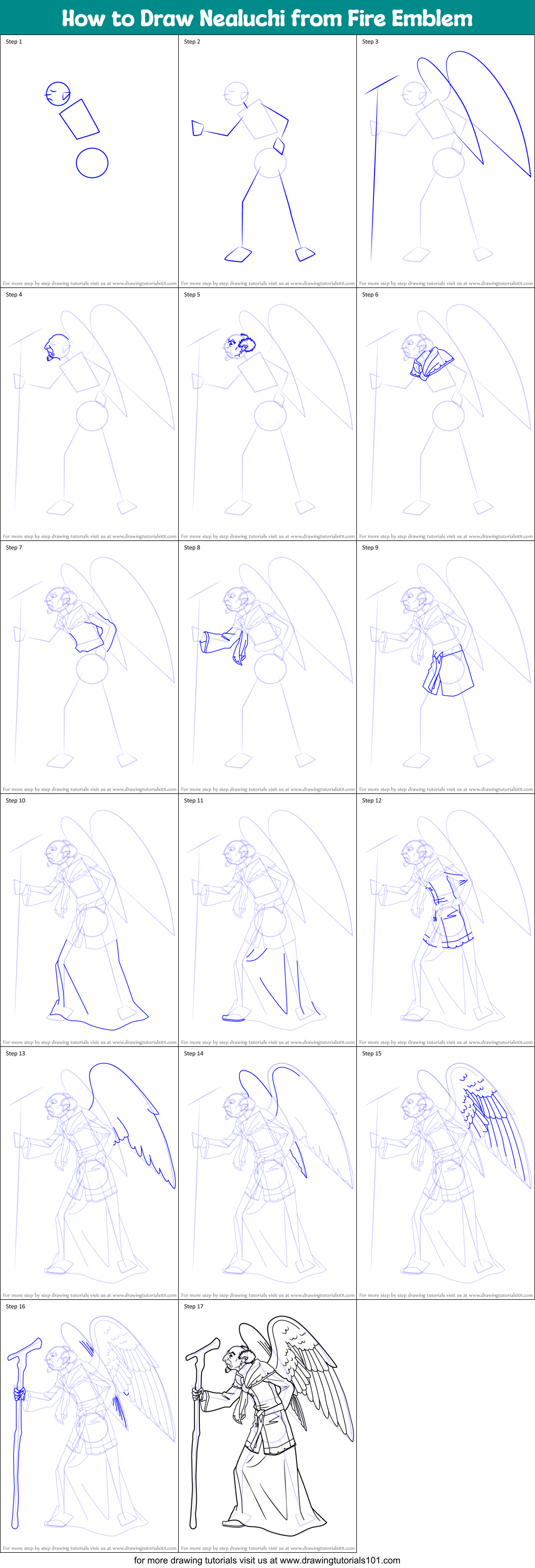 How to Draw Nealuchi from Fire Emblem Printable Step by Step