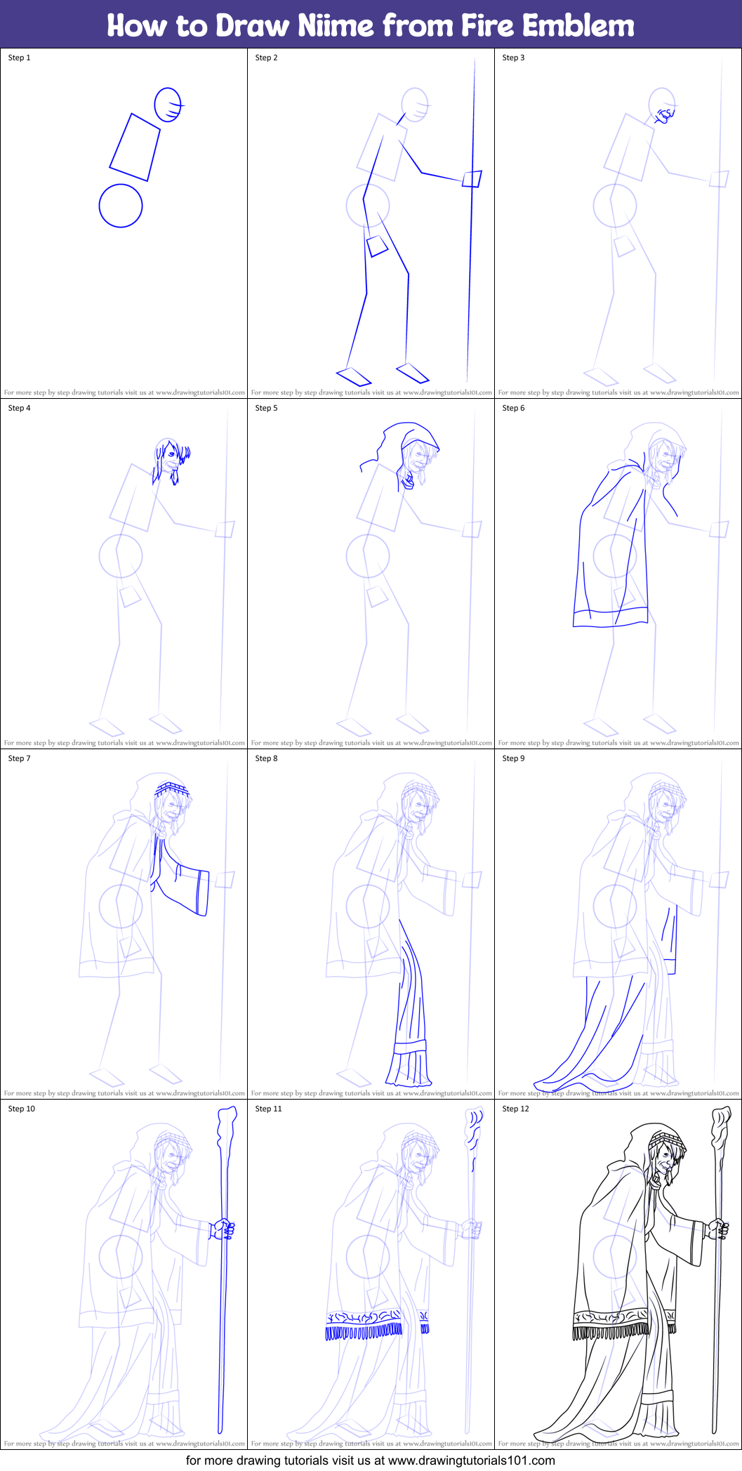 How to Draw Niime from Fire Emblem Printable Step by Step