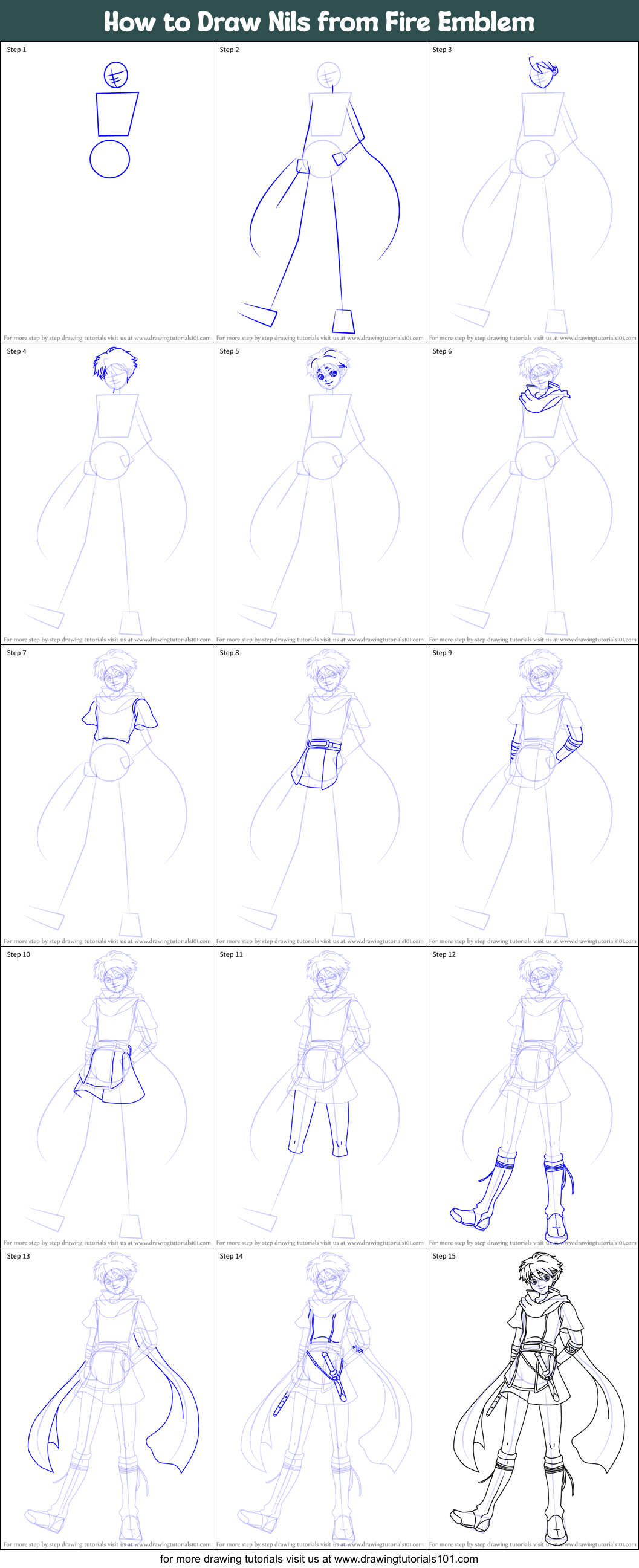 How to Draw Nils from Fire Emblem Printable Step by Step