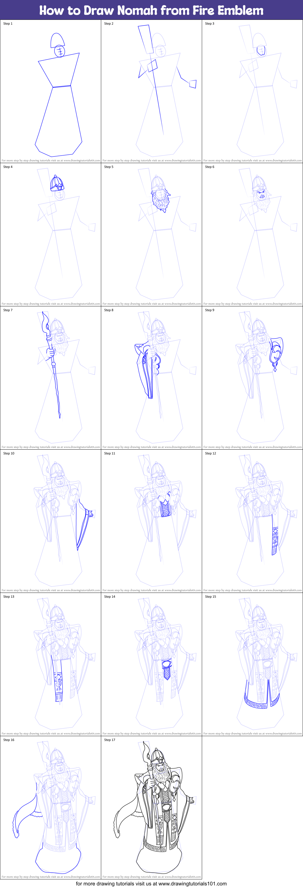 How to Draw Nomah from Fire Emblem Printable Step by Step
