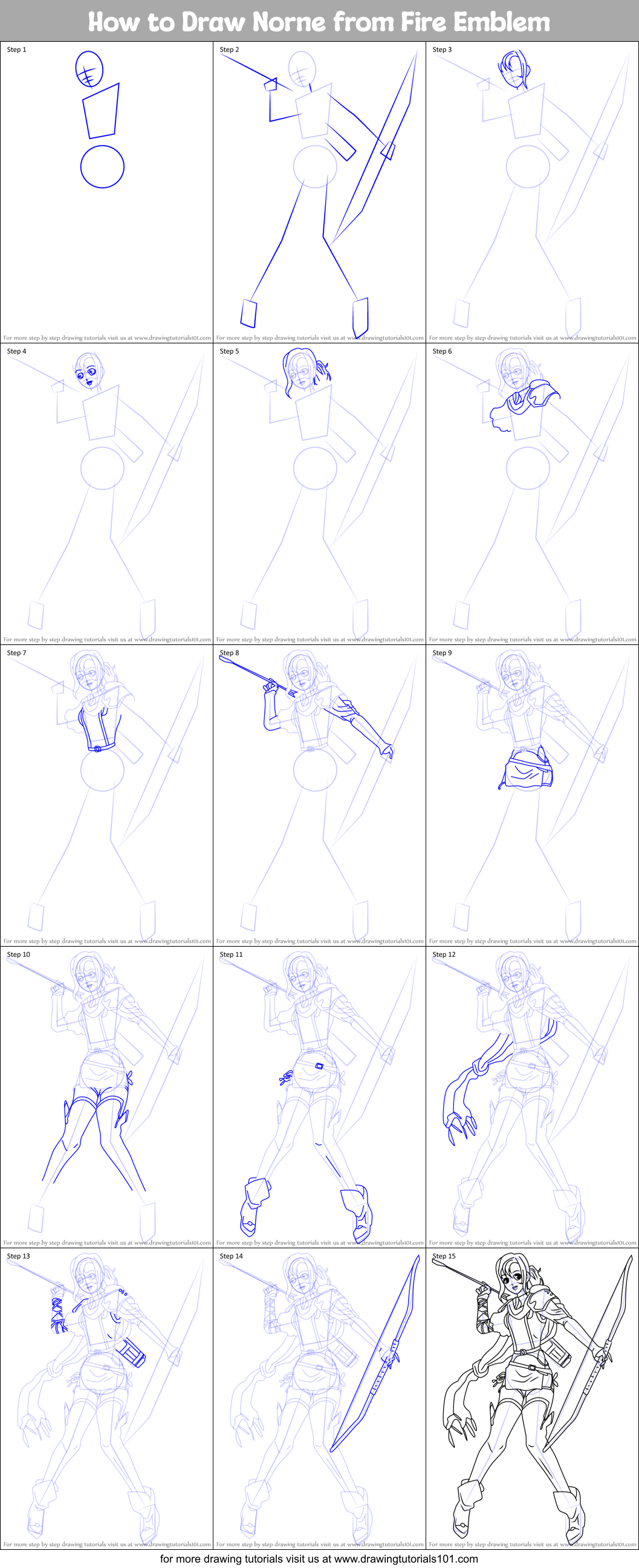 How to Draw Norne from Fire Emblem Printable Step by Step