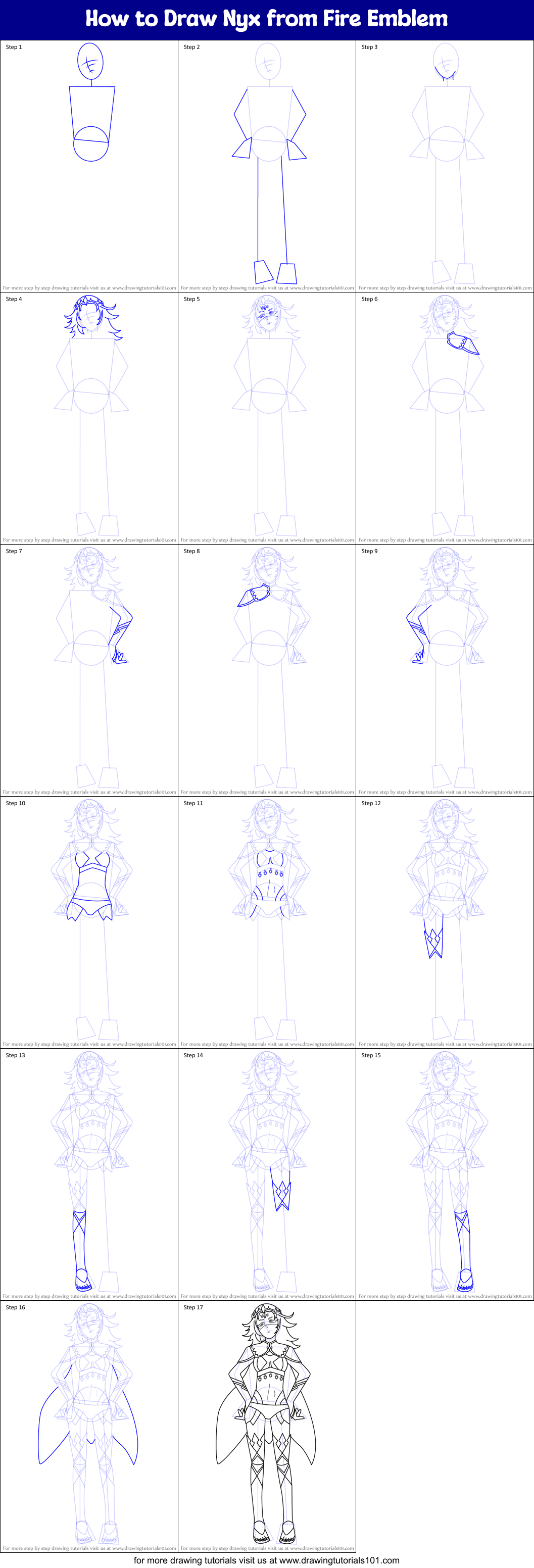 How to Draw Nyx from Fire Emblem Printable Step by Step