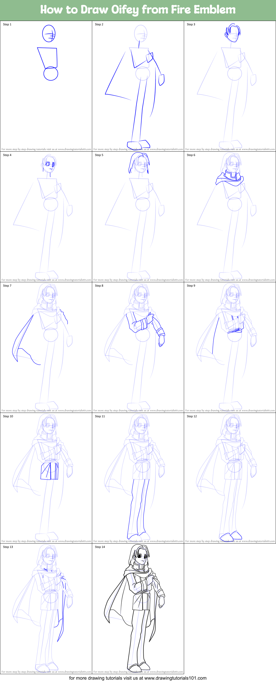 How to Draw Oifey from Fire Emblem Printable Step by Step