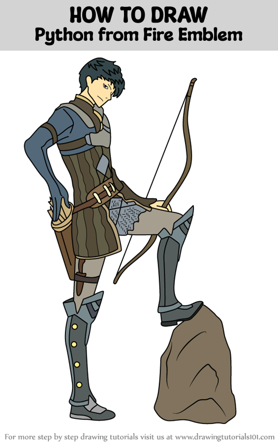How to Draw Python from Fire Emblem (Fire Emblem) Step by Step ...