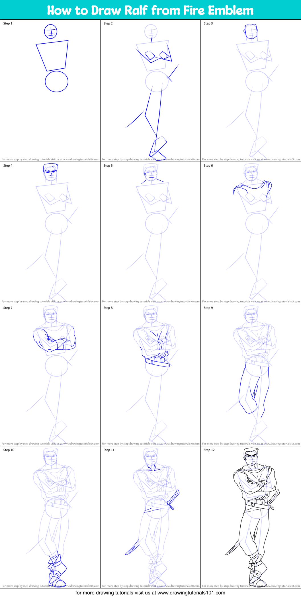 How to Draw Ralf from Fire Emblem Printable Step by Step