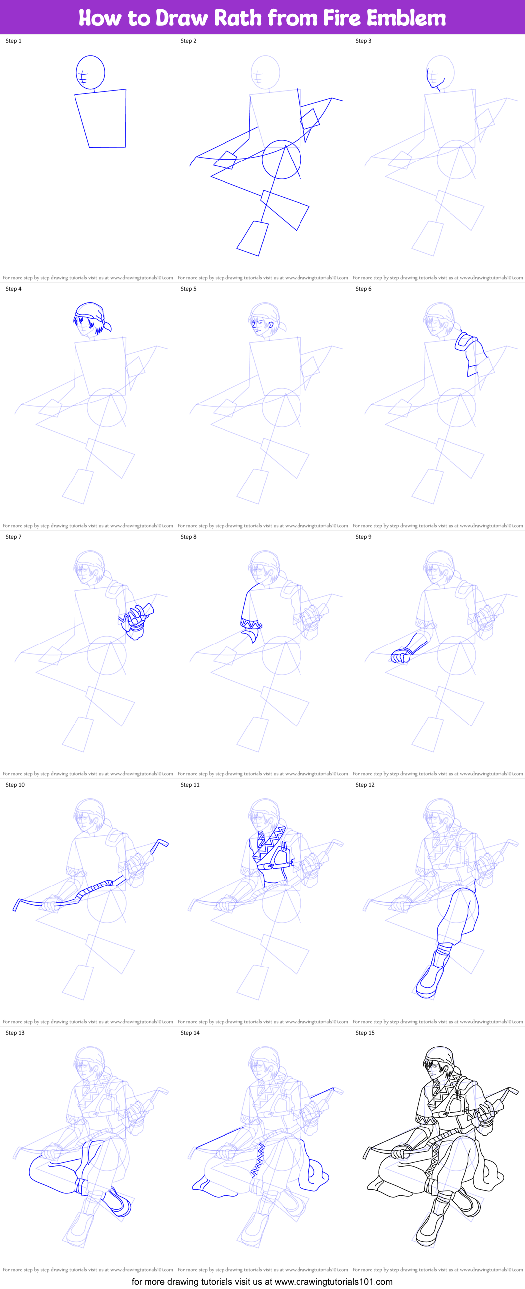How to Draw Rath from Fire Emblem Printable Step by Step