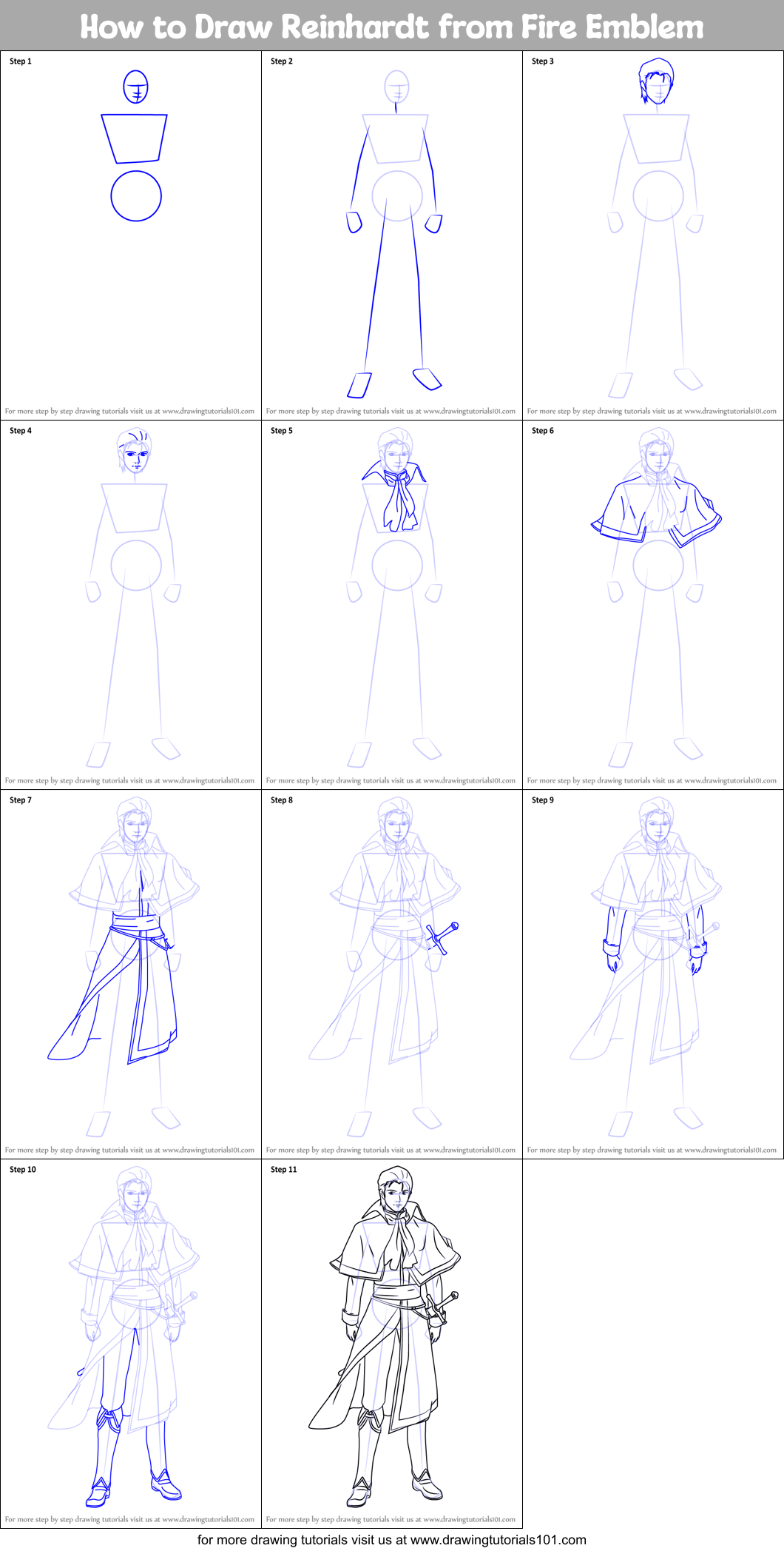 How to Draw Reinhardt from Fire Emblem Printable Step by Step