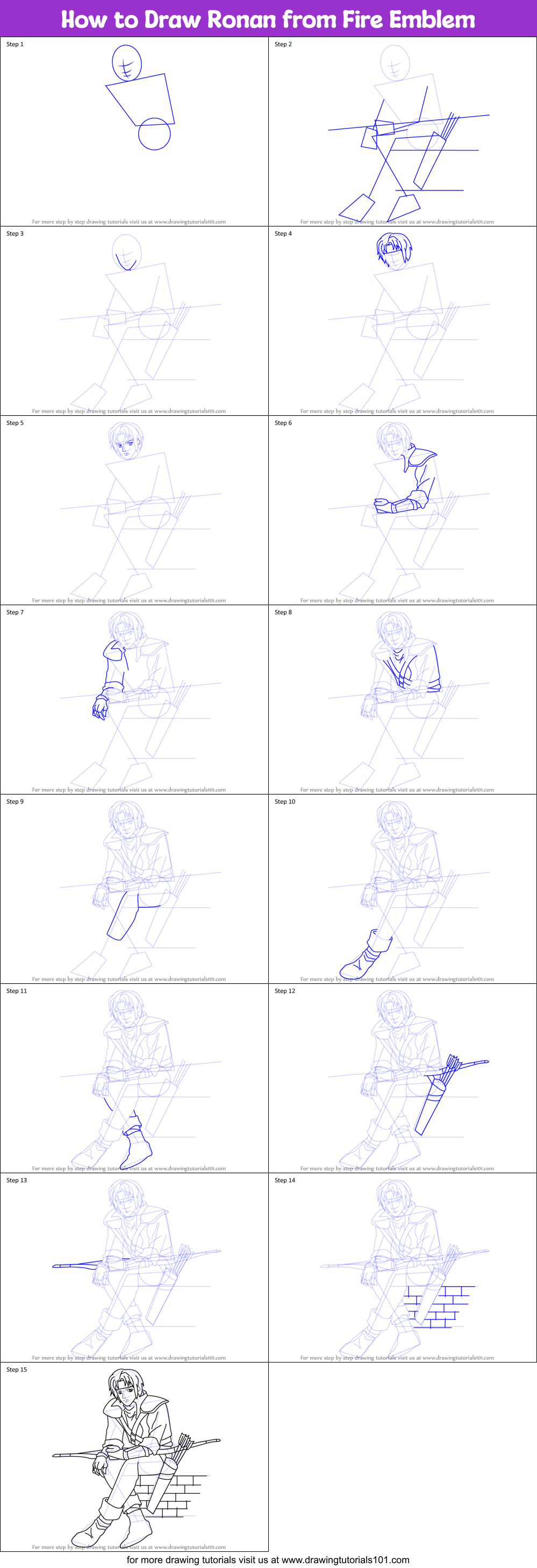 How to Draw Ronan from Fire Emblem Printable Step by Step