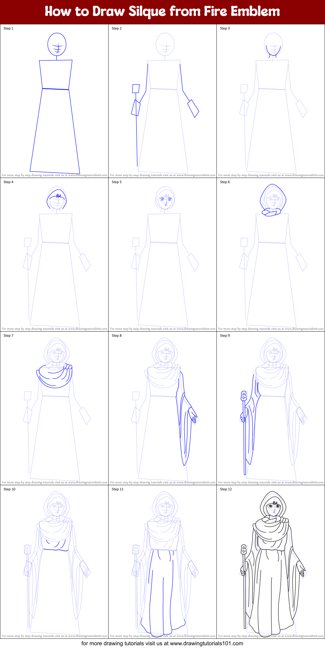 How to Draw Silque from Fire Emblem Printable Step by Step