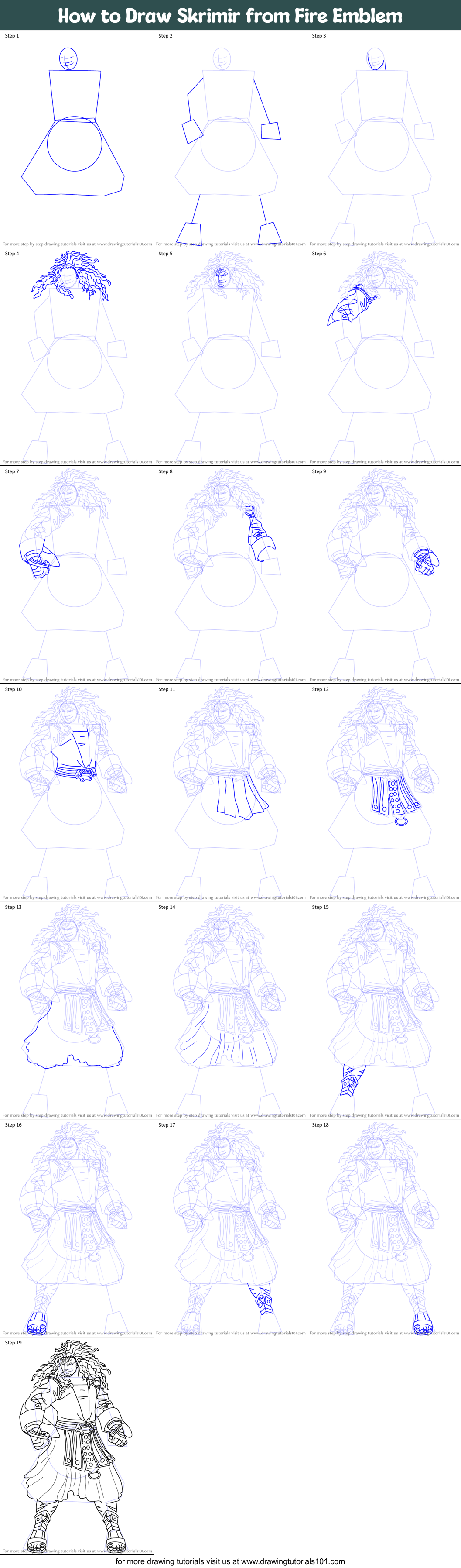 How to Draw Skrimir from Fire Emblem Printable Step by Step