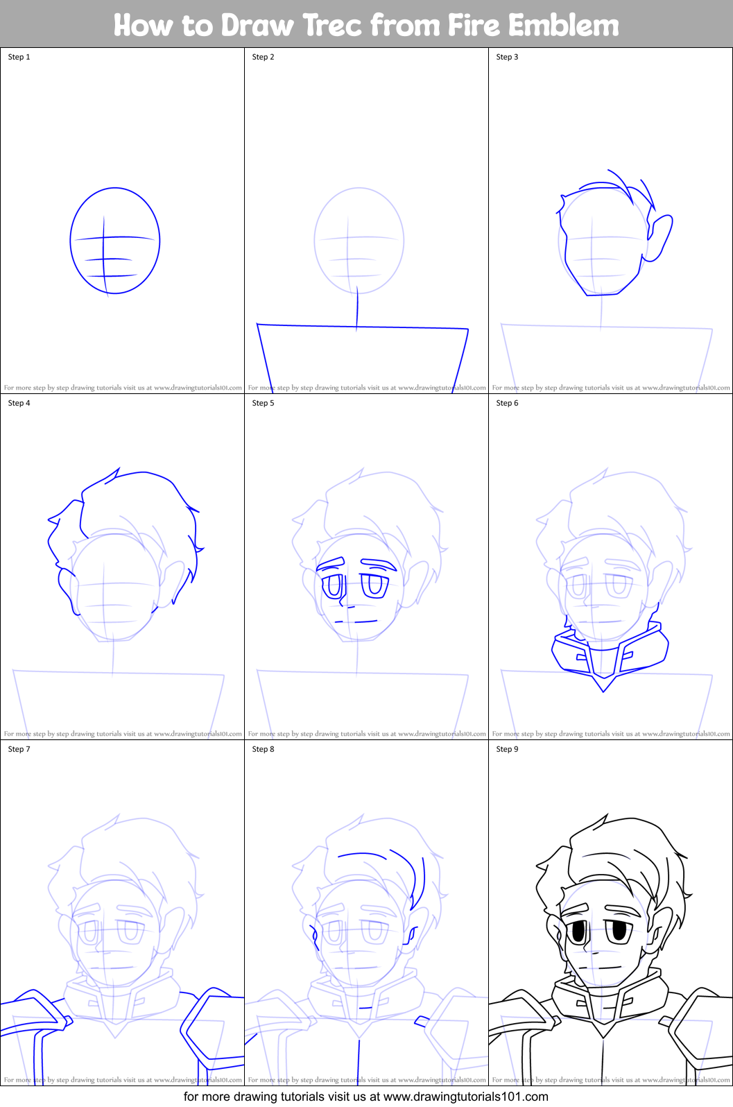 How to Draw Trec from Fire Emblem Printable Step by Step