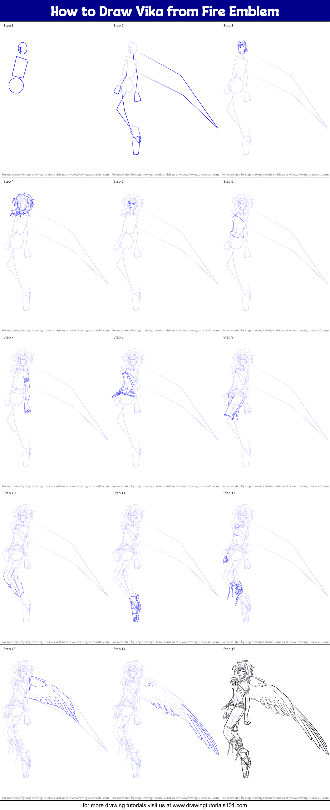 How to Draw Vika from Fire Emblem Printable Step by Step