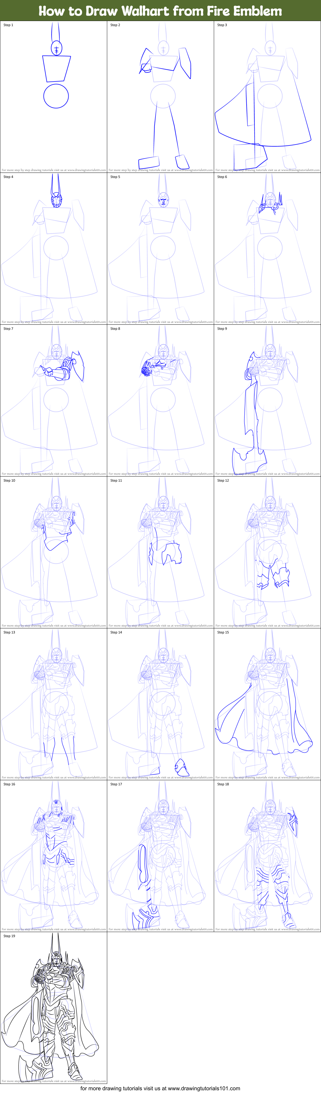 How to Draw Walhart from Fire Emblem Printable Step by Step