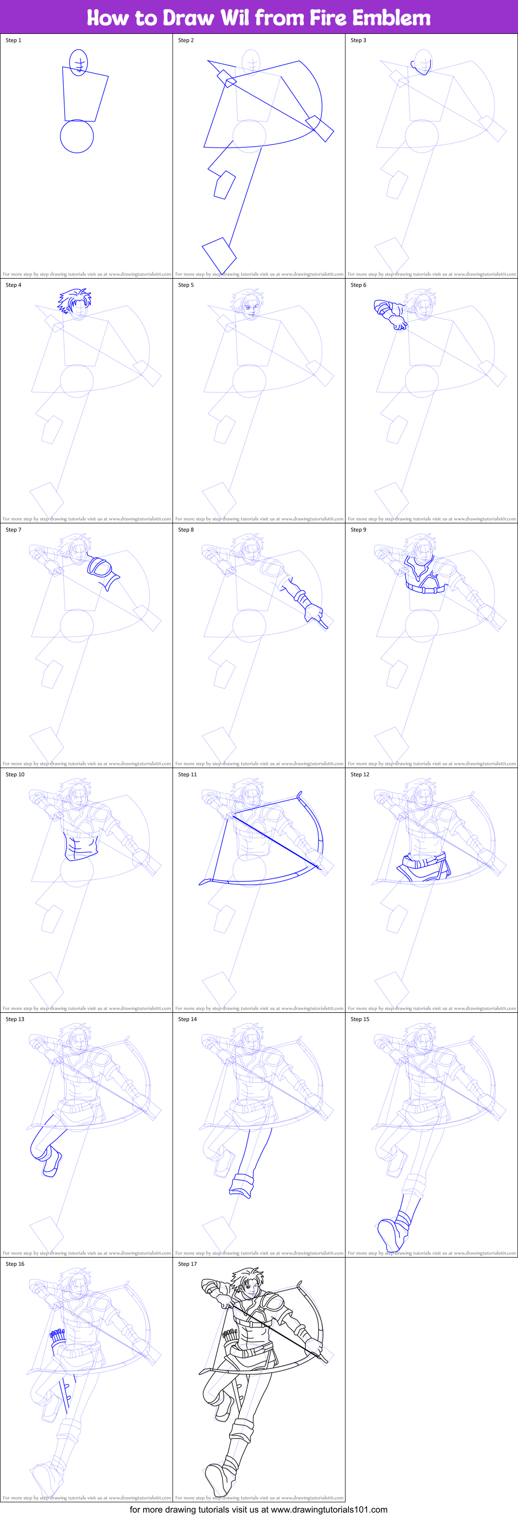How to Draw Wil from Fire Emblem Printable Step by Step