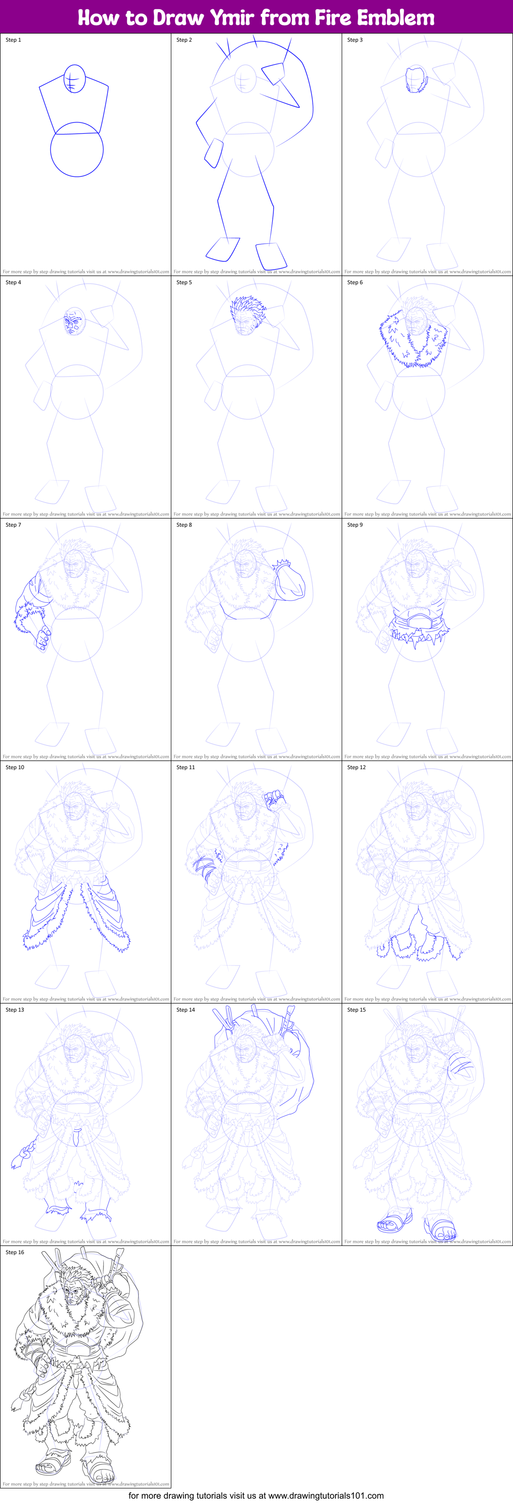 How to Draw Ymir from Fire Emblem Printable Step by Step