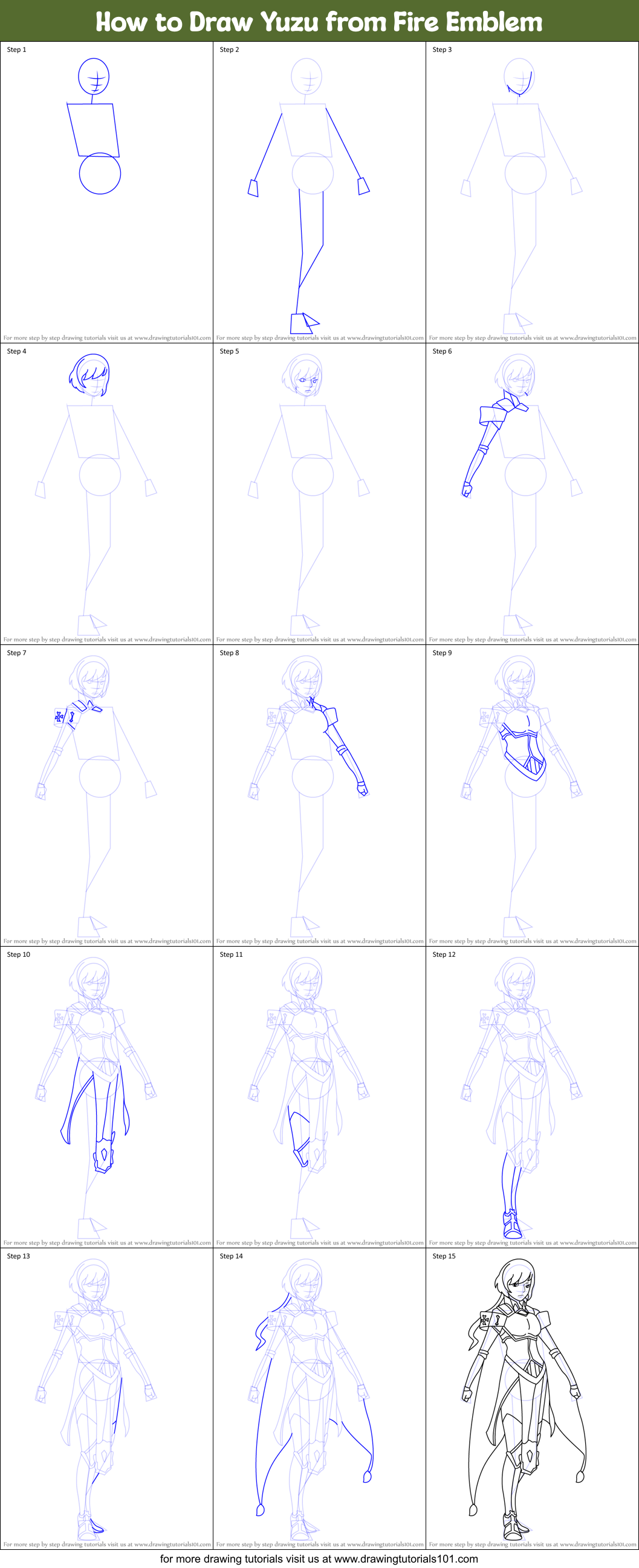 How to Draw Yuzu from Fire Emblem Printable Step by Step