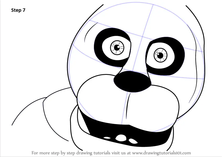 Learn How to Draw Bonnie Face (Five Nights at Freddy's) Step by Step