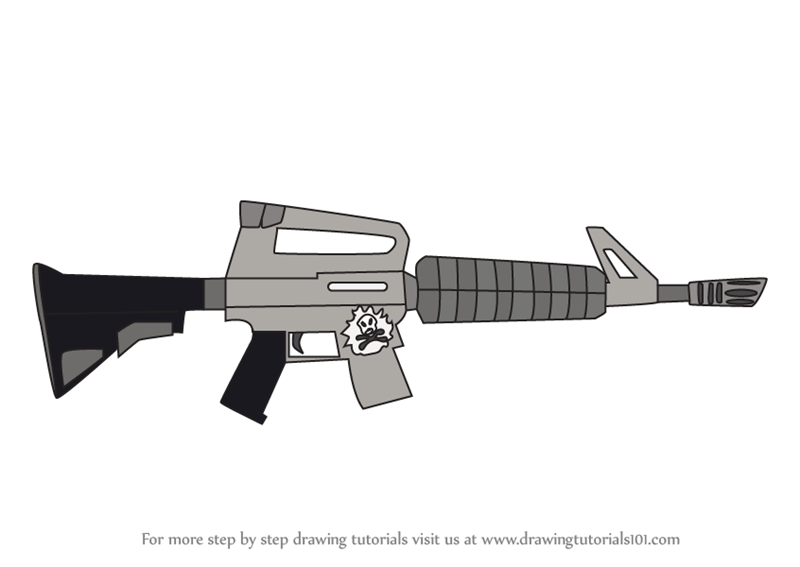 Learn How To Draw Assault Rifle From Fortnite Fortnite Step By - how to draw assault rifle from fortnite