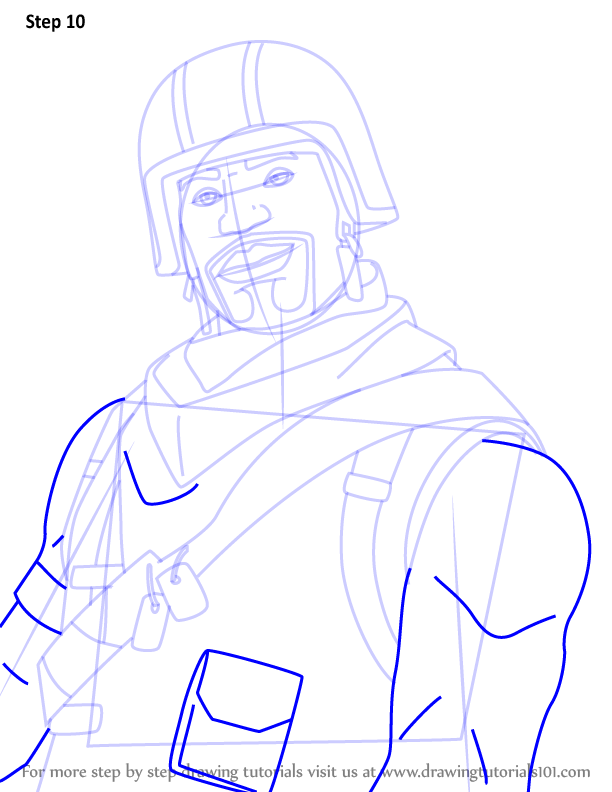Learn How To Draw Commando Spitfire From Fortnite Fortnite Step By - step 11