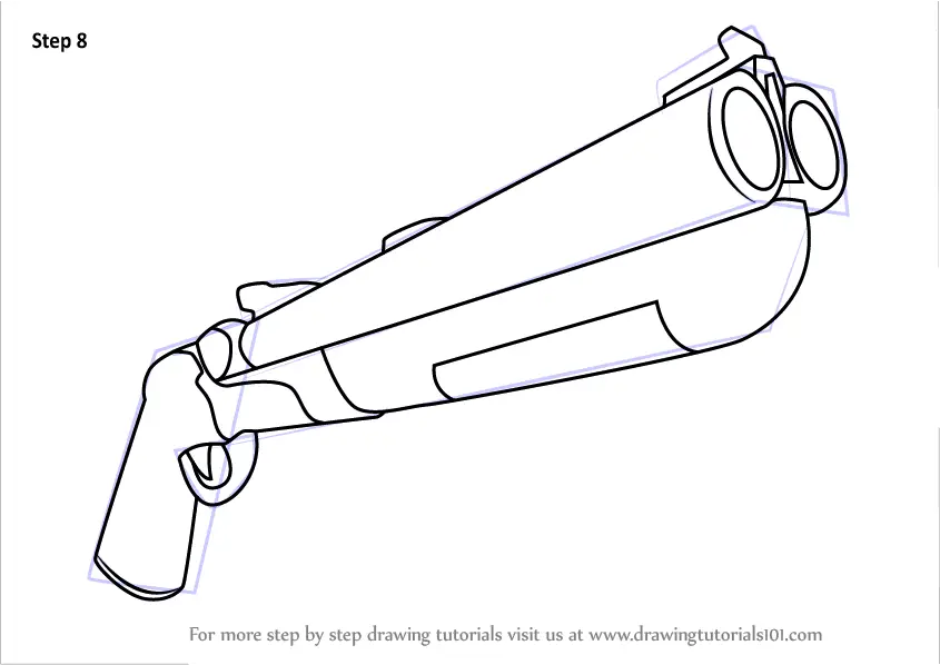 Learn How to Draw Double Barrel Shotgun from Fortnite