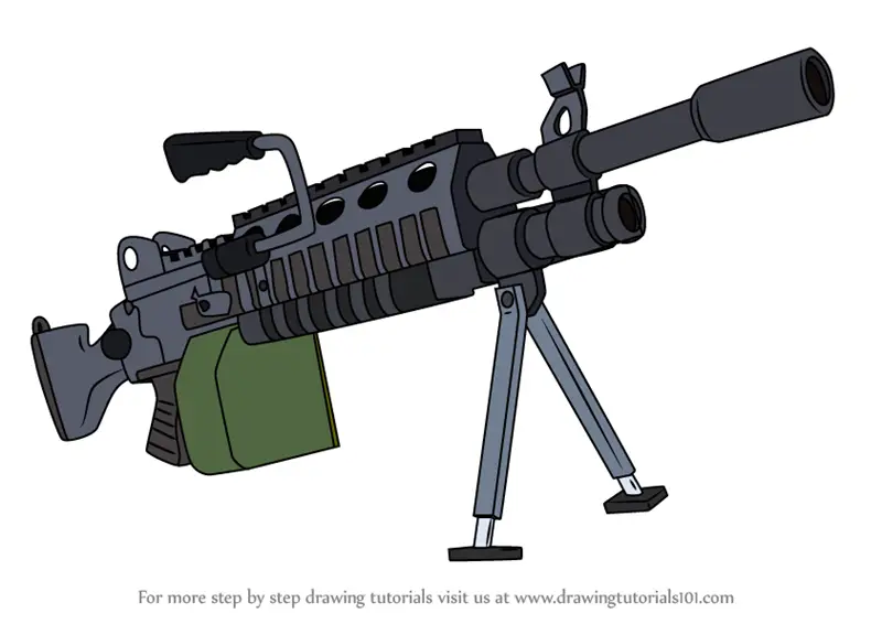 Learn How to Draw Light Machine Gun from Fortnite ...